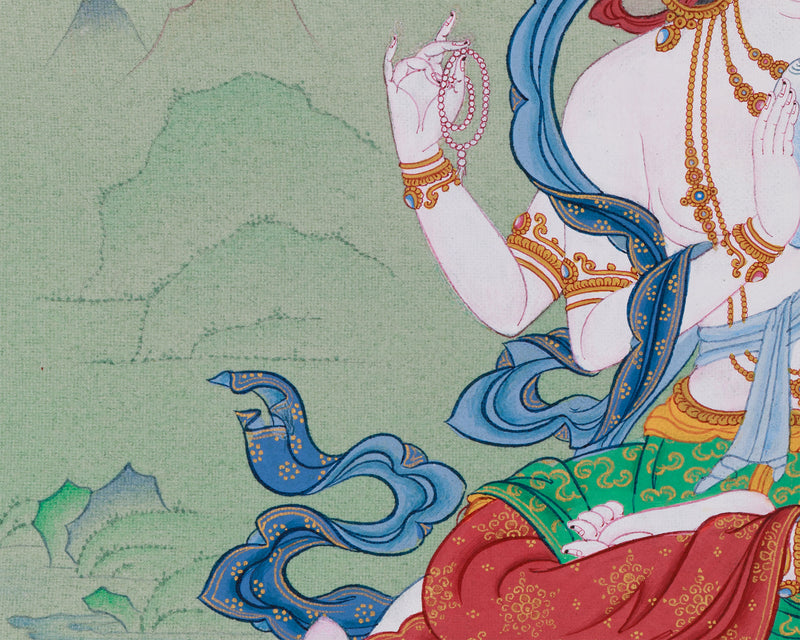 Buddha of Compassion, Chenrezig Thangka