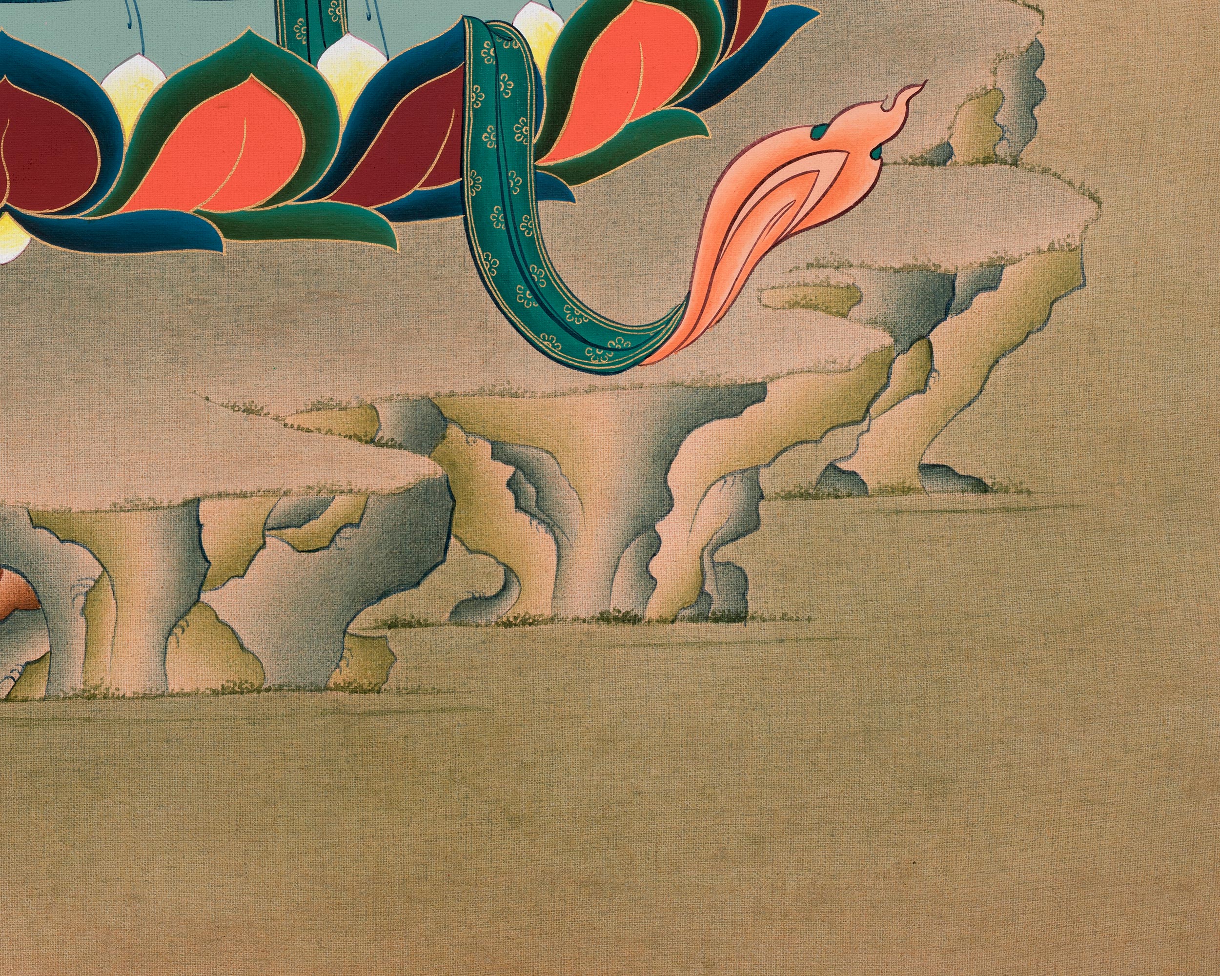 Red Chenrezig Canvas Print | Tantric Form of Compassion