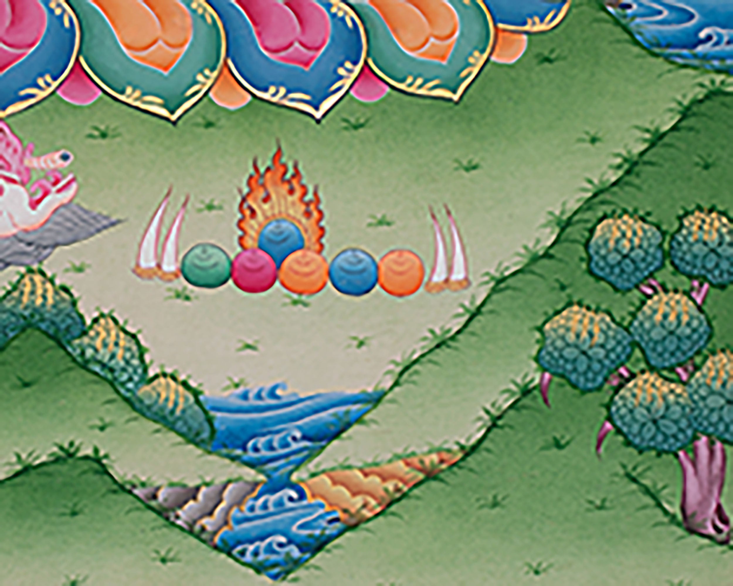 Wrathful Deity Four Armed Mahakala thangka | Powerful Protector