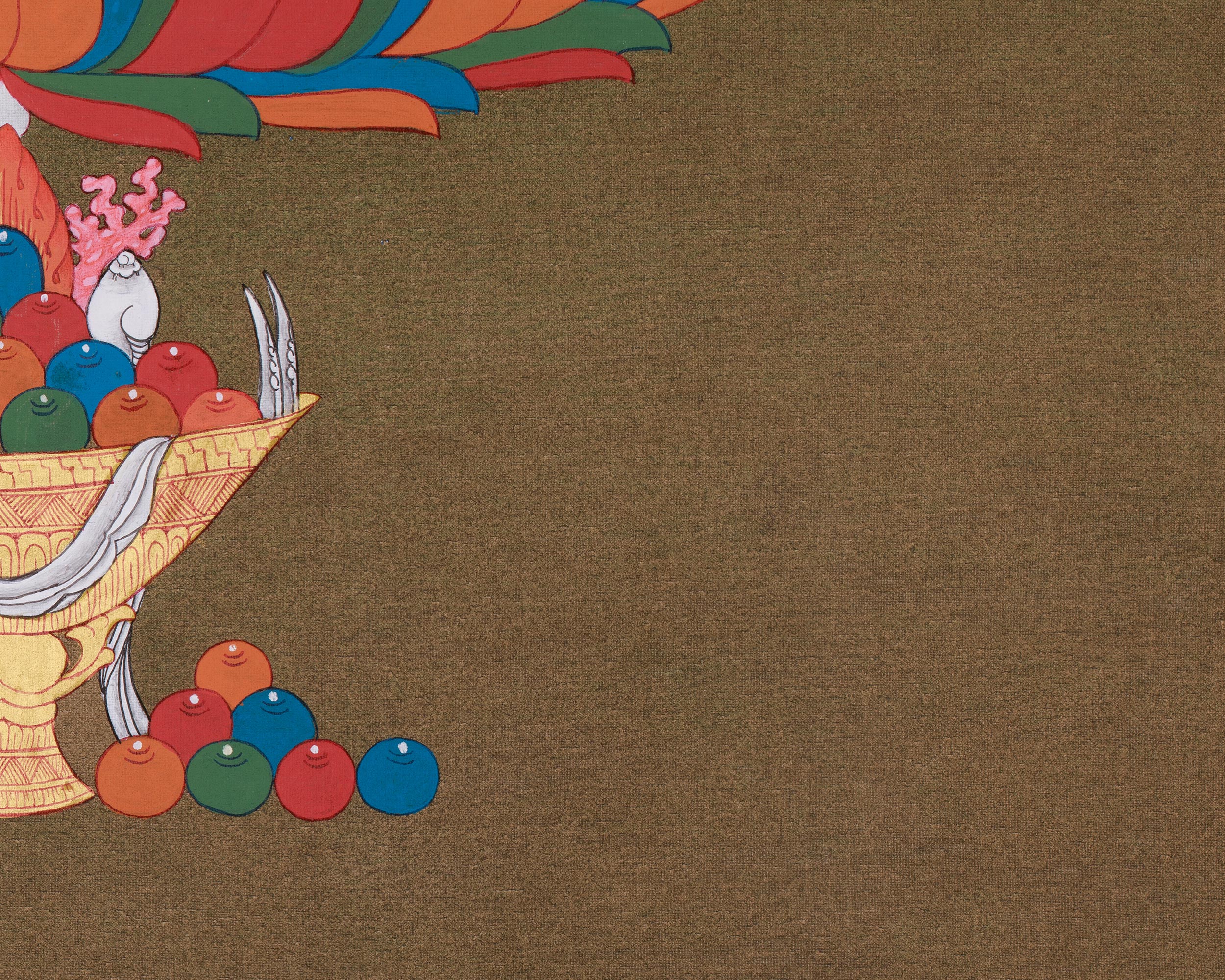 Traditional White Tara, Healing Goddess | Female Bodhisattva | 24K Gold, Acrylic Colors