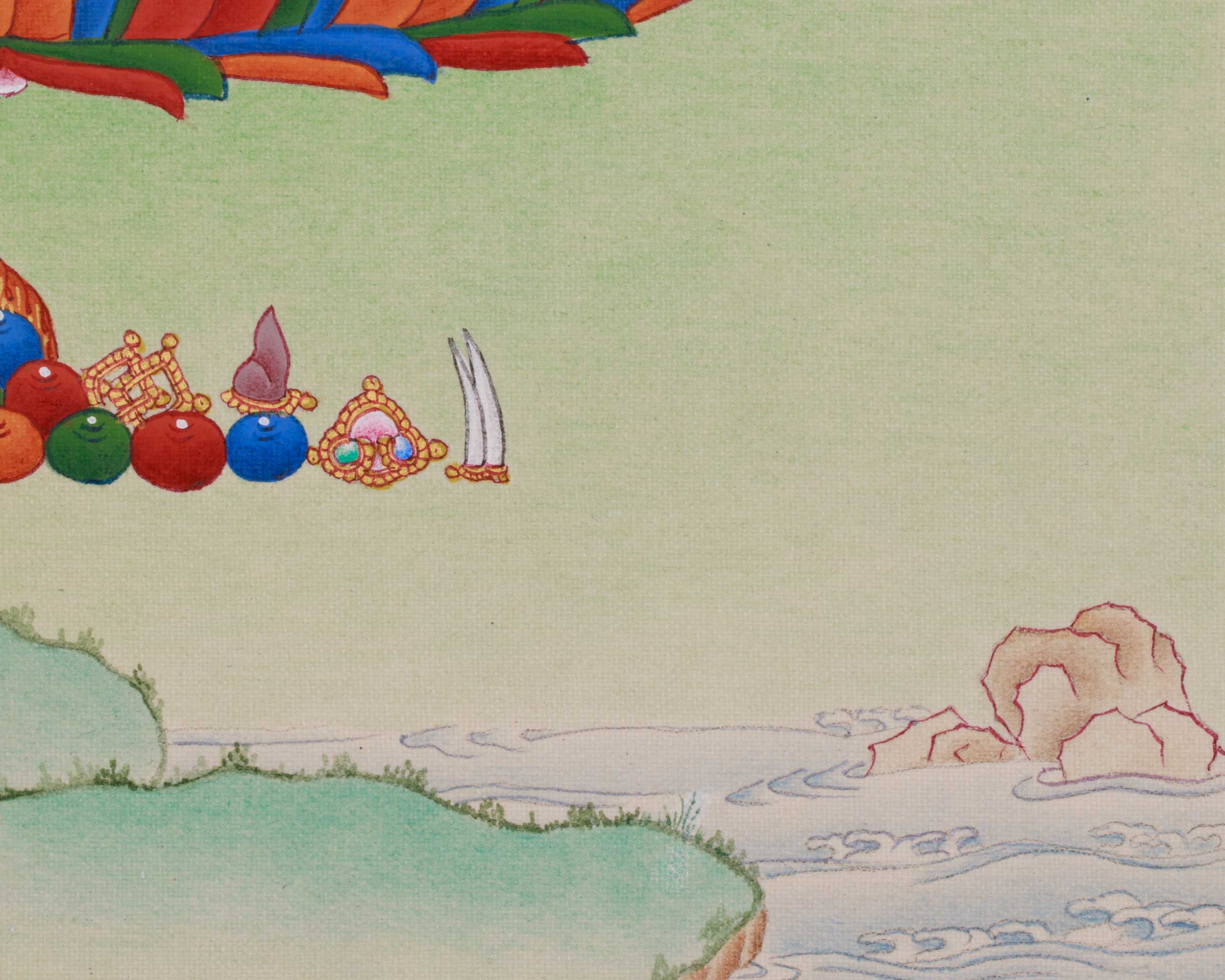 Sita Tara Tibetan Deity Thangka | Handmade Healing Deity