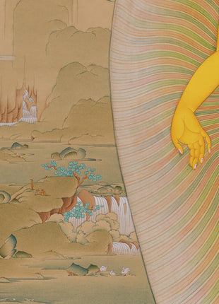 Standing Buddha Shakyamuni Thangka | Exquisite Karma Gadri Masterpiece