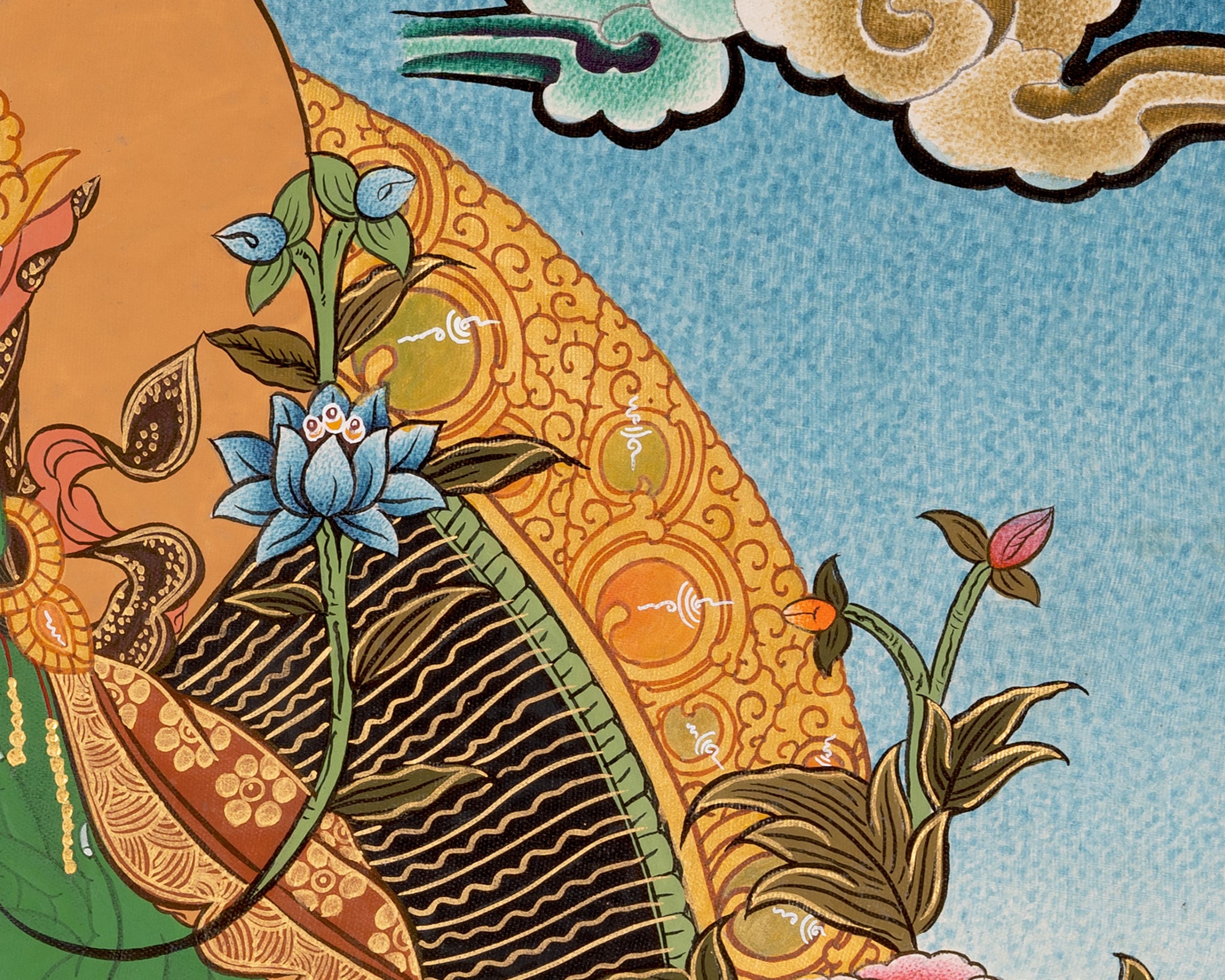 Green Tara Thanka | Hand-Painted Compassion Goddess for Protection