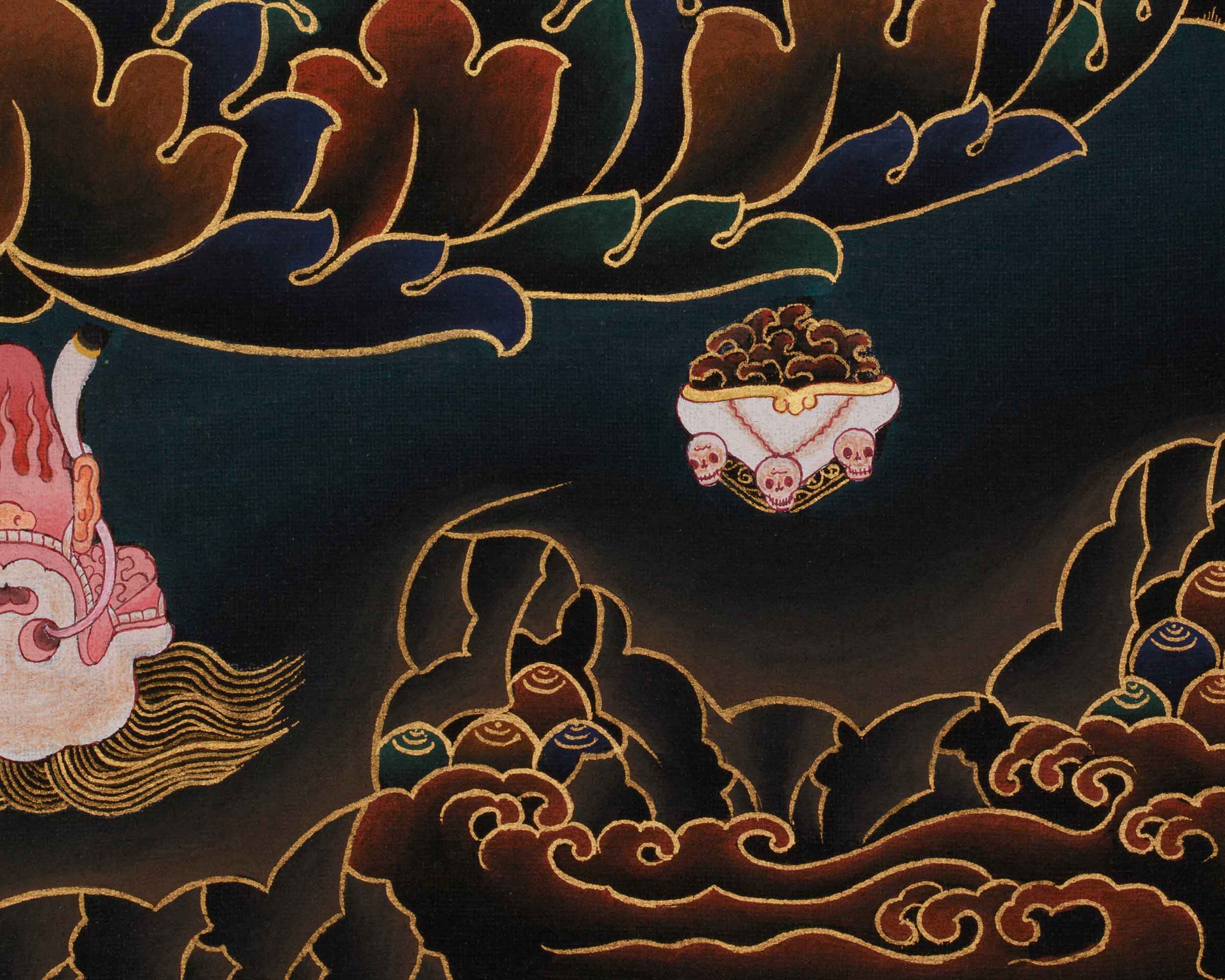 Thangka of Fierce Mahakala Bernagchen | Wrathful Protector Deity