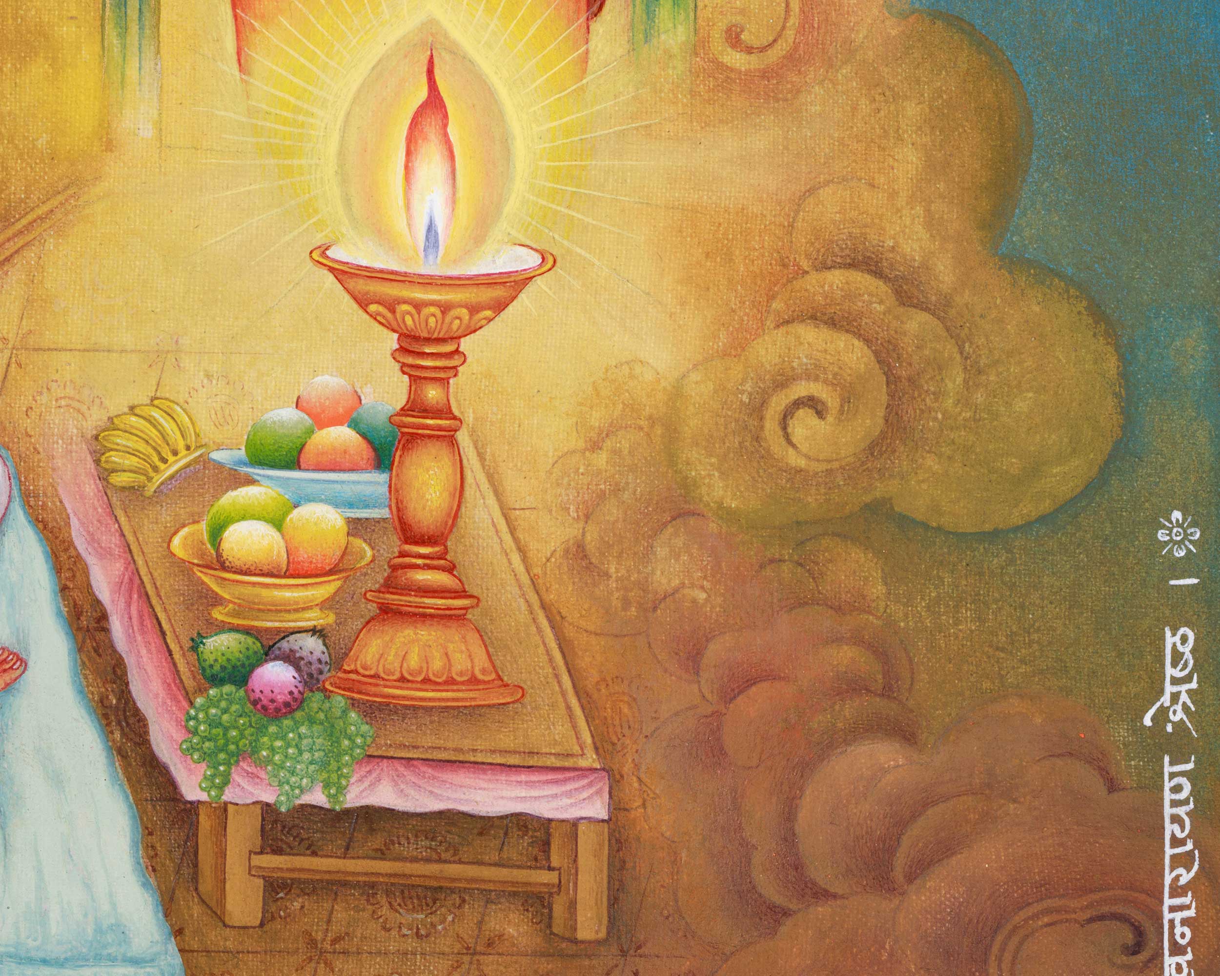 Red Chenrezig Thangka Print | Boddhisattva Avalokiteshvara | Traditional Art Print of Chenresig