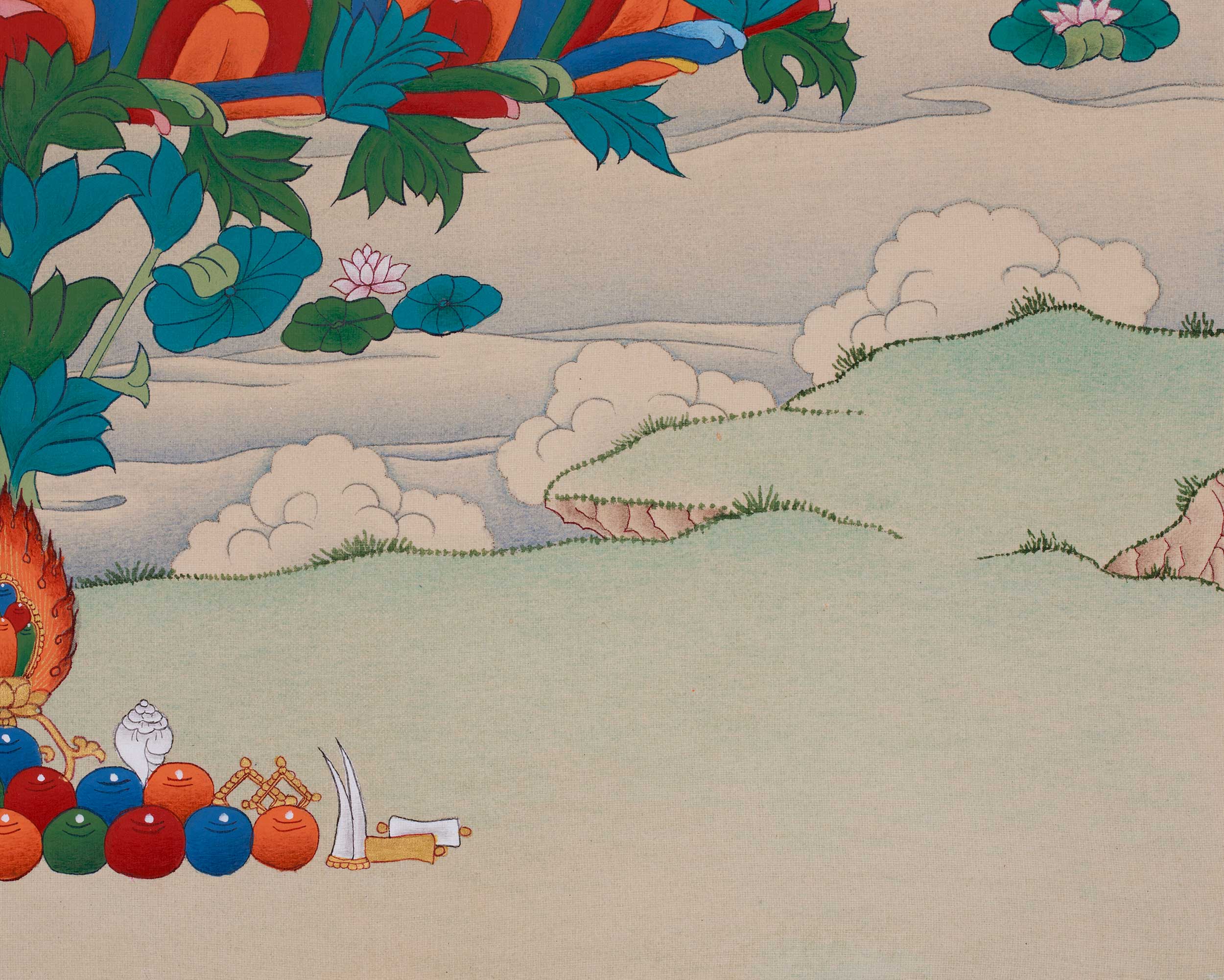 Thangka of Enlightened Master Guru Rinpoche | Second Buddha of Enlightenment and Protection