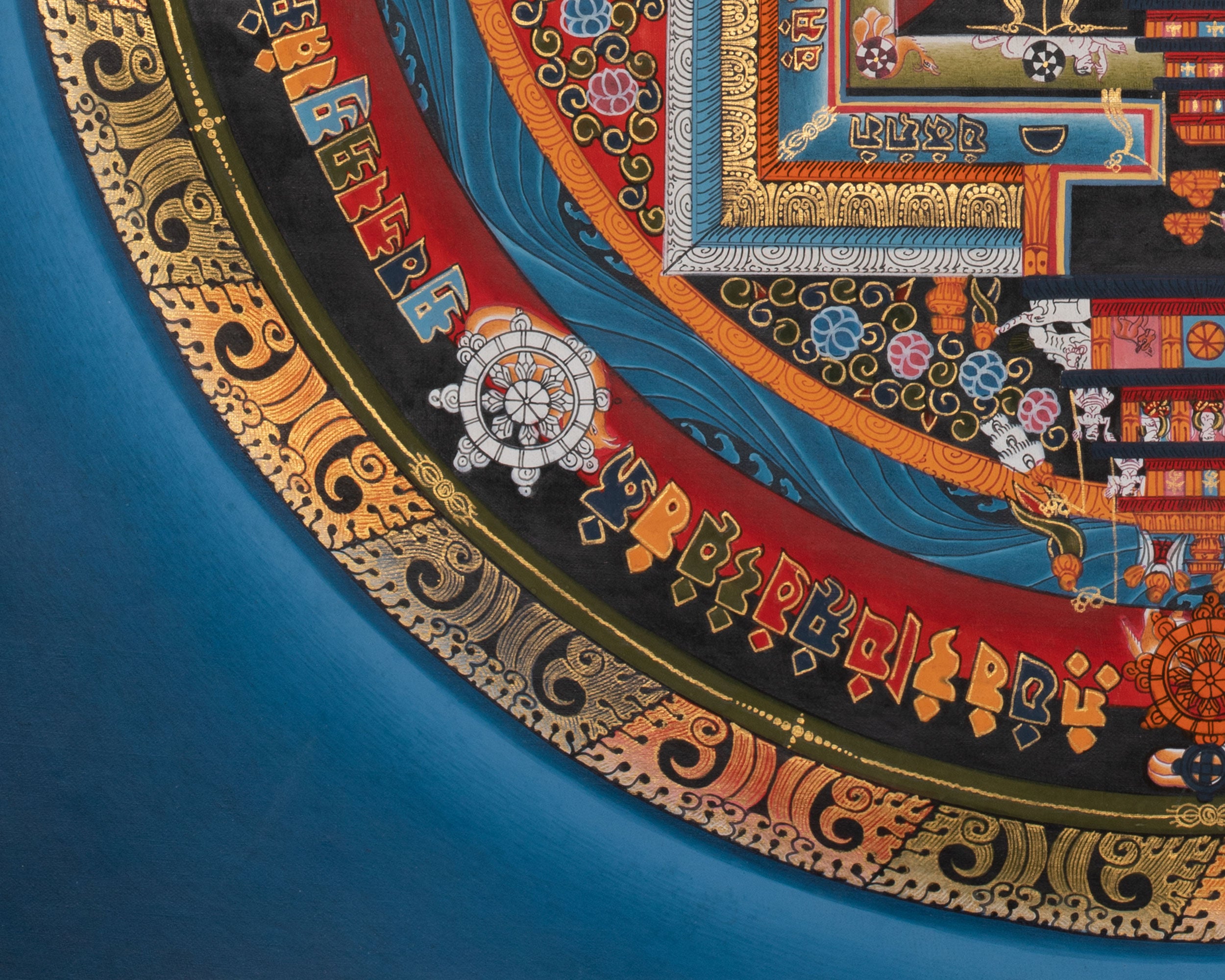 Kalachakra Mandala Thangka | Sacred Wheel of Time | Mandala with 24K Gold Detailing