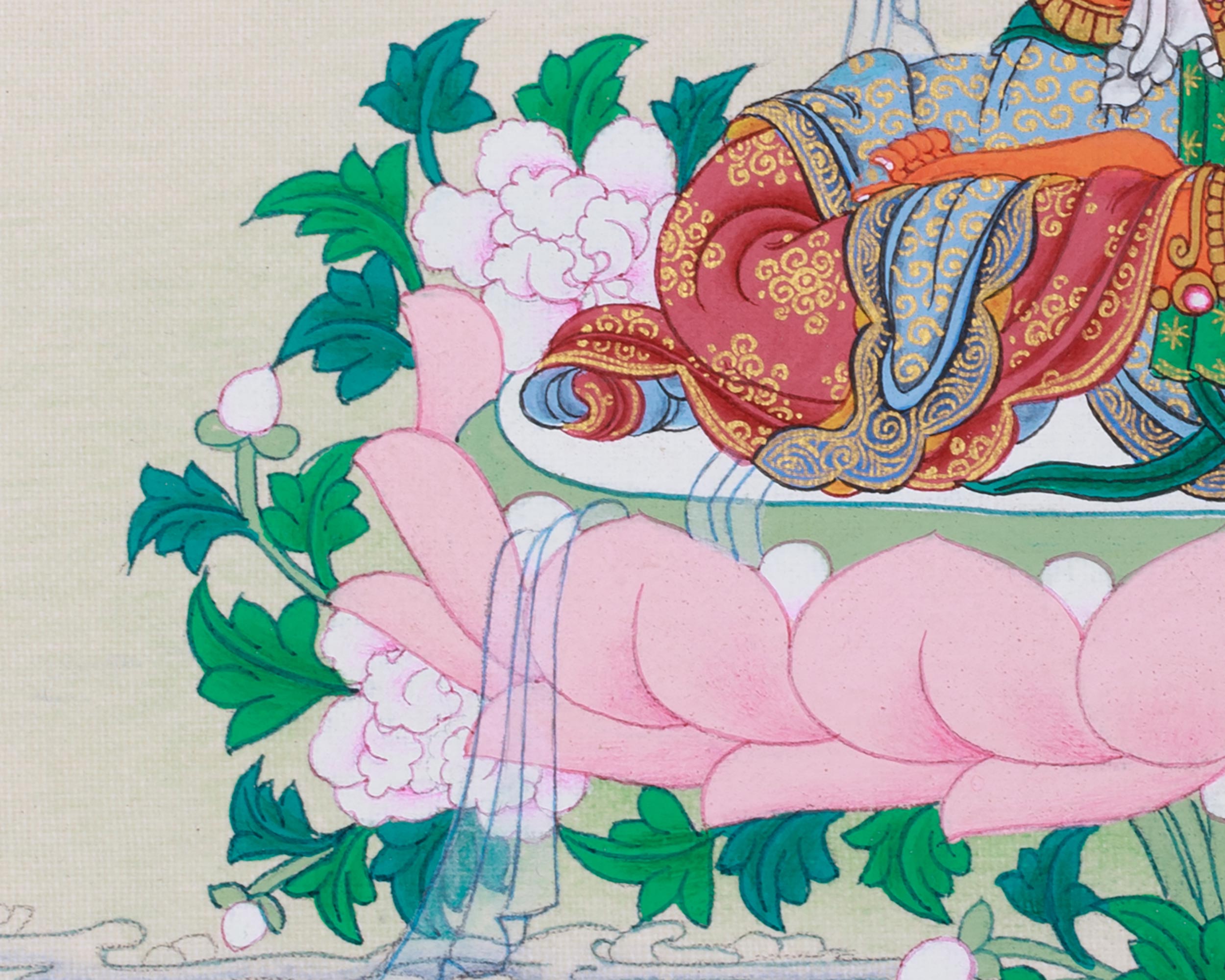 Manjushri Buddhist Thangka | The Divine Bodhisattva of Wisdom and Knowledge