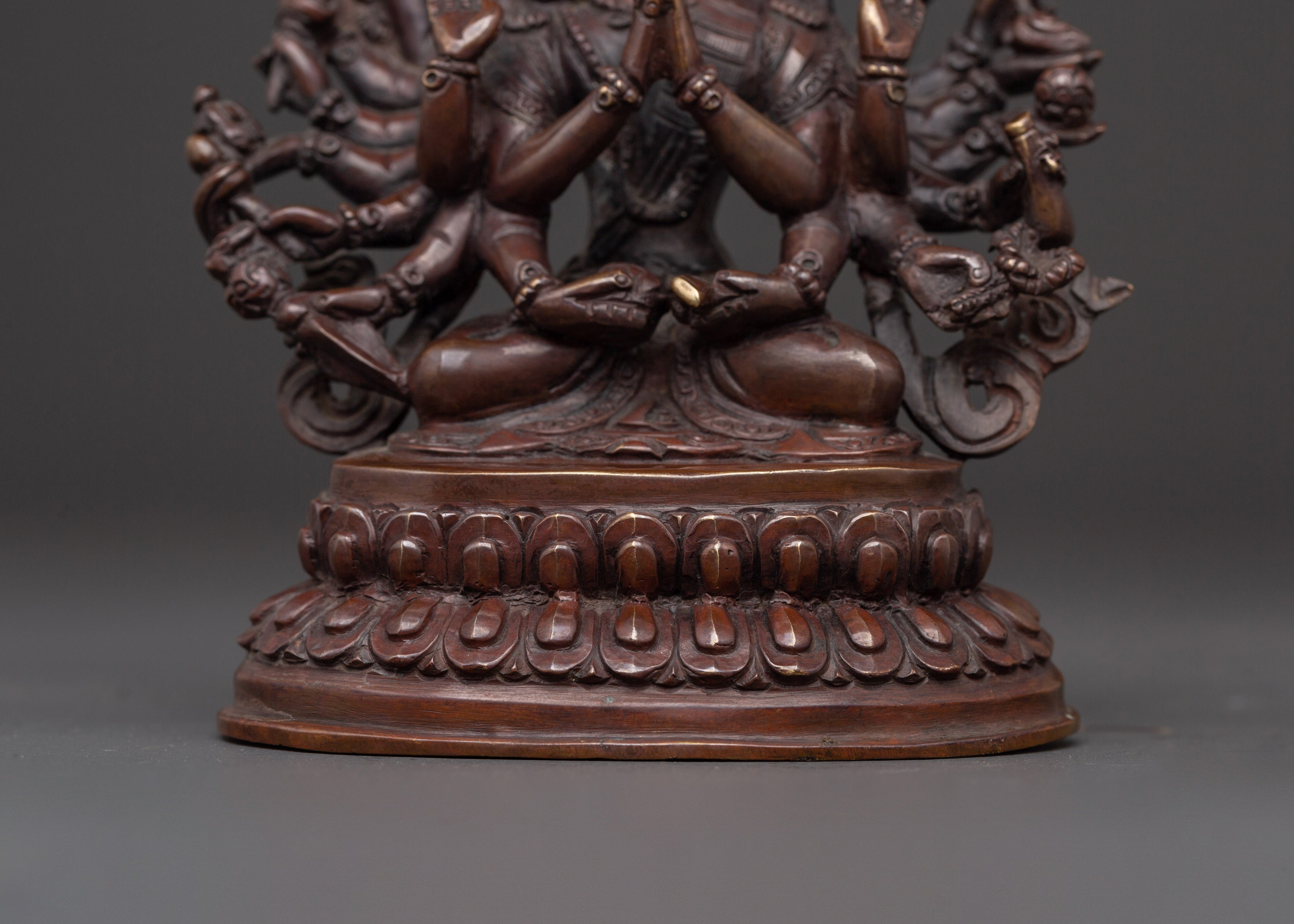 Cundi Bodhisattva Sculpture | Oxidized Copper Statue for Meditation & Altar
