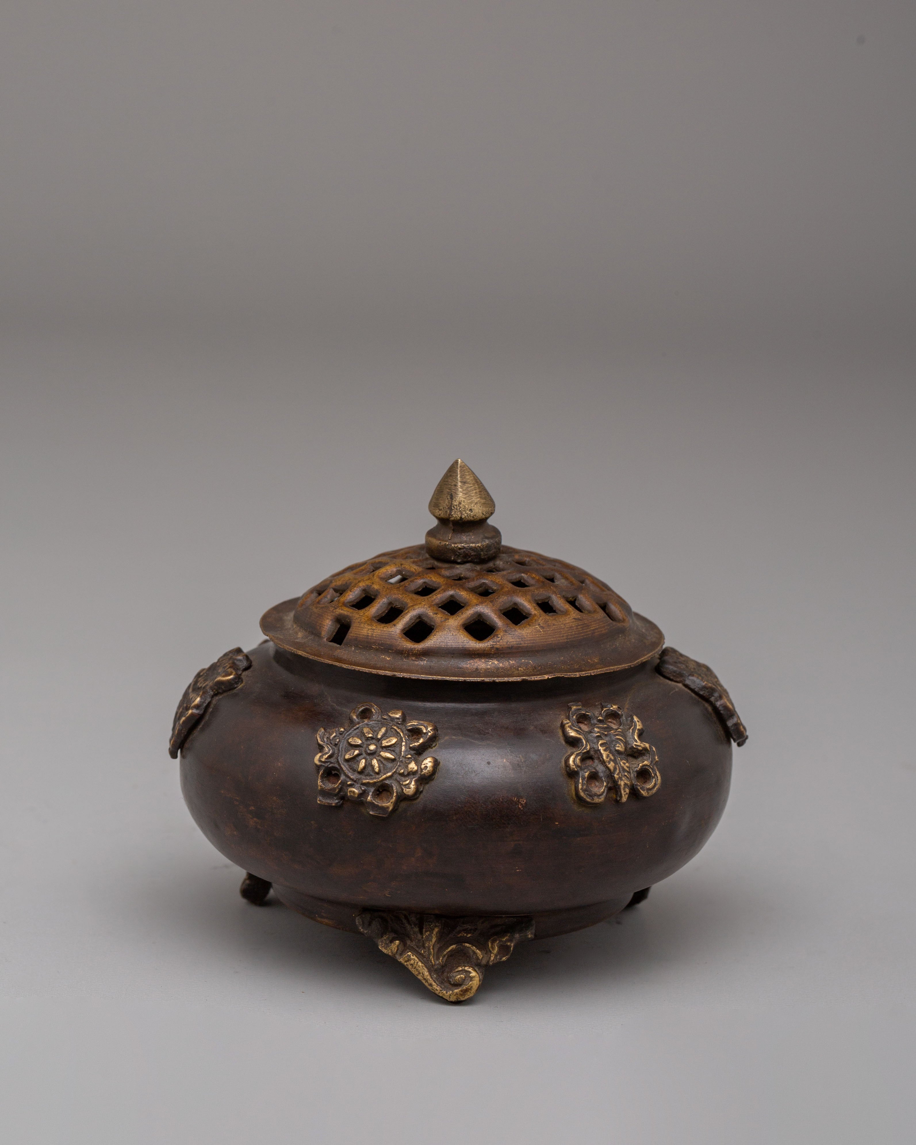 Handmade Traditional Incense Burner | Tibetan Meditation Altar Art