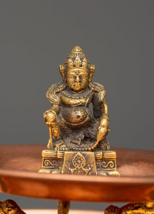 Tibetan Water Offering Set | Copper Plate & Pot for Rituals