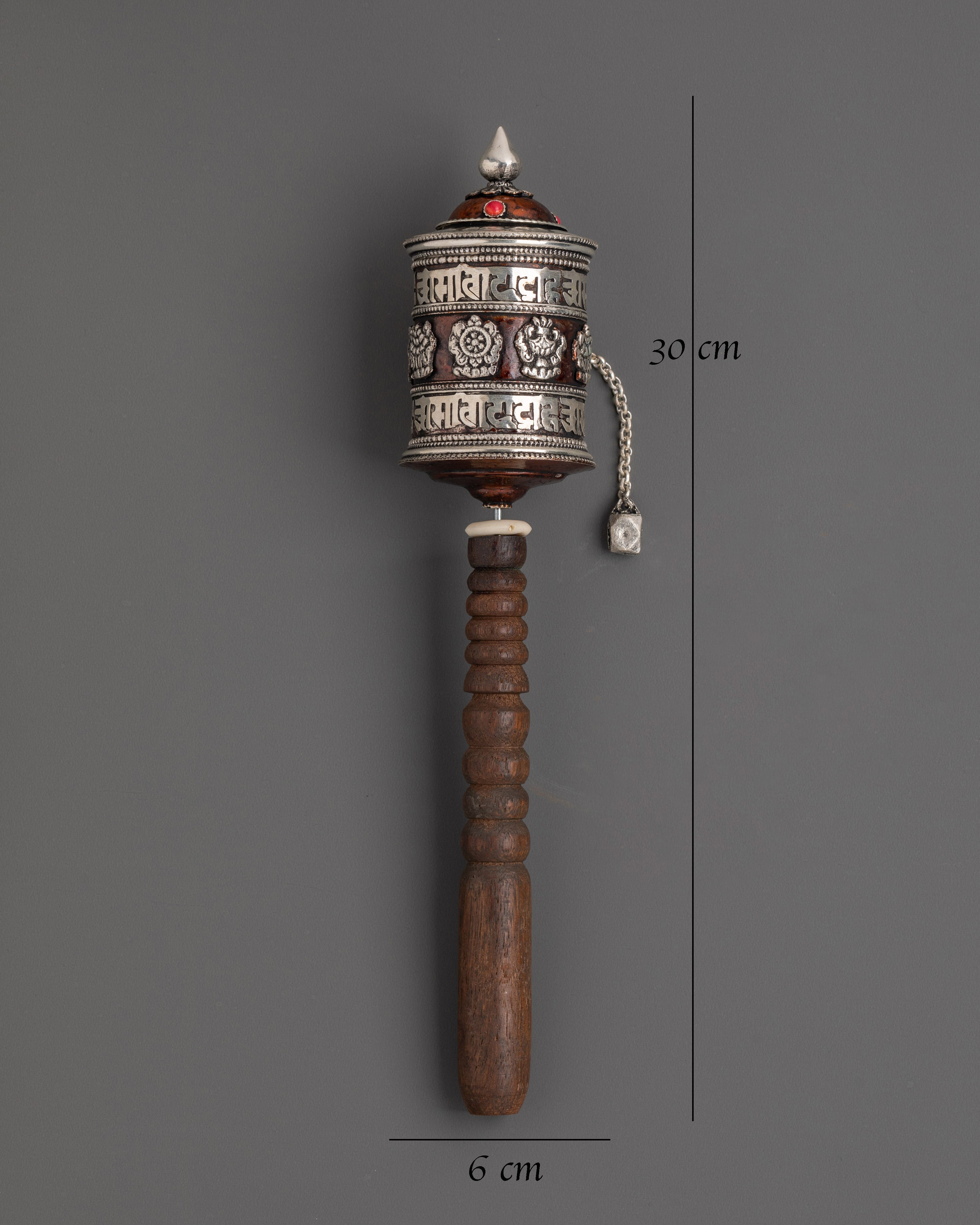 Sacred Tibetan Spinning Prayer Wheel | Handmade Buddhist Mantra Wheel