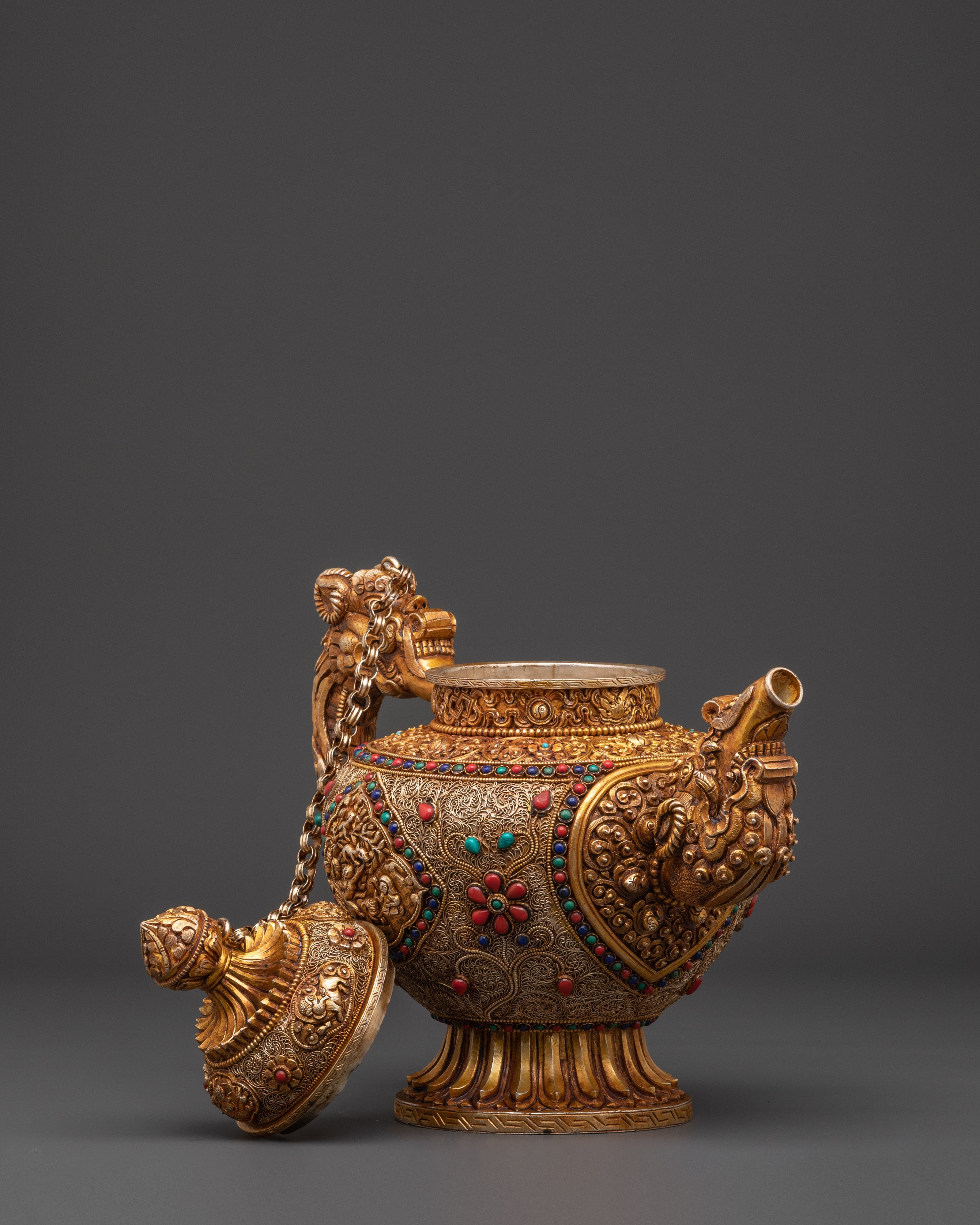 Decorative Tea Pot | Silver & Gold Plating
