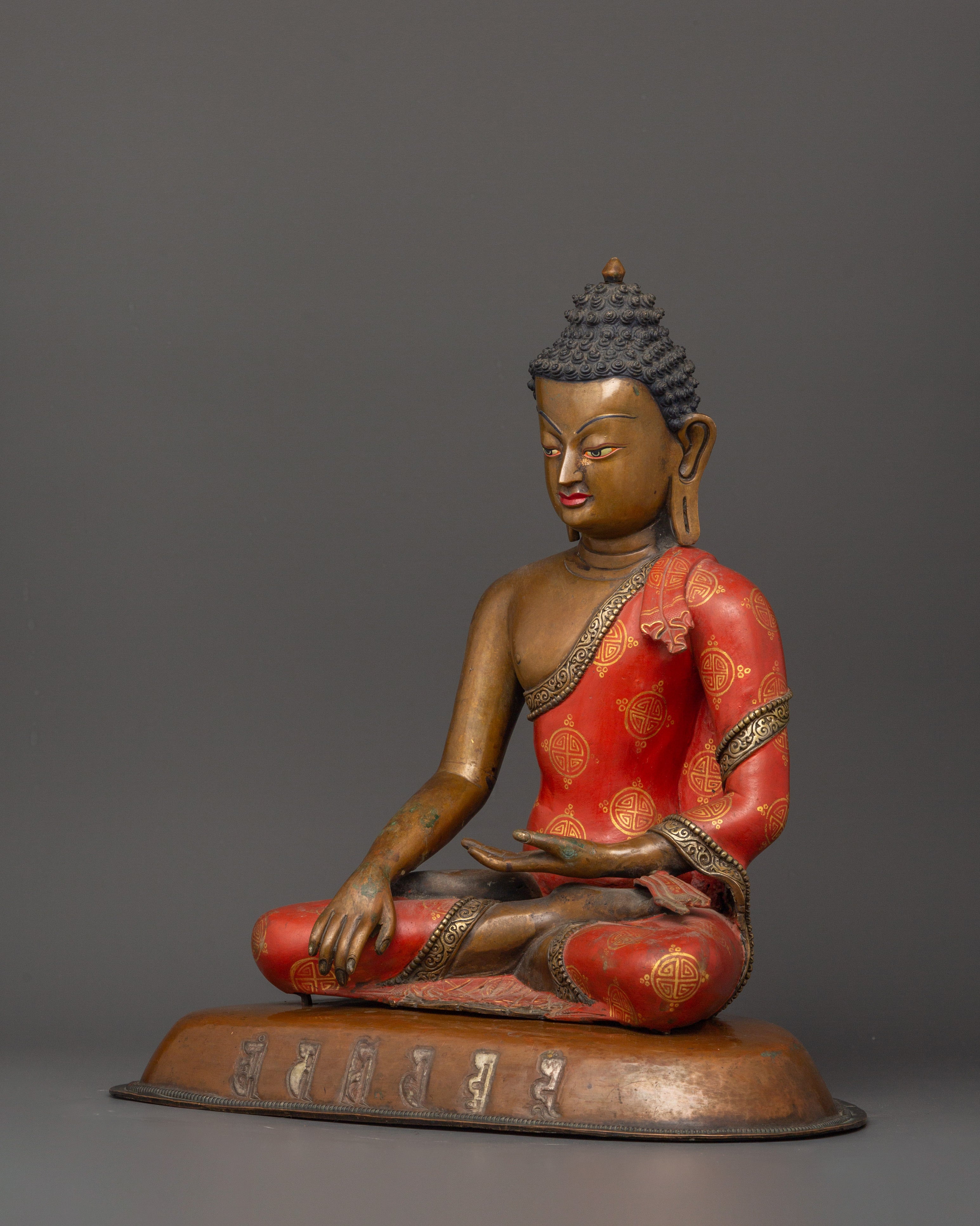 Traditional Siddhartha Gautama Statue | Tibetan Buddhist Altar Sculpture