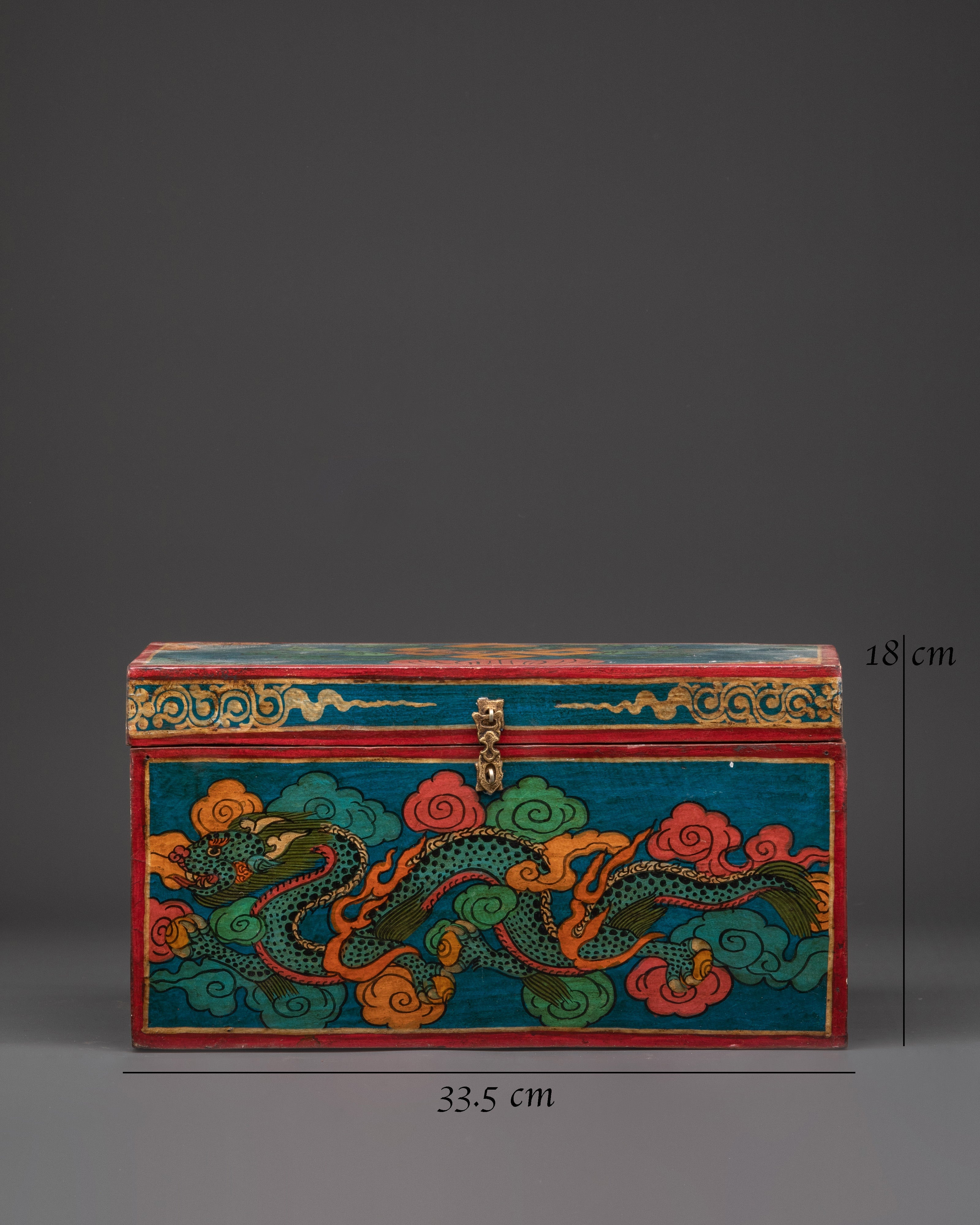 Handcrafted Tibetan Dragon Chest | Spiritual Storage for Temple or Meditation Decor
