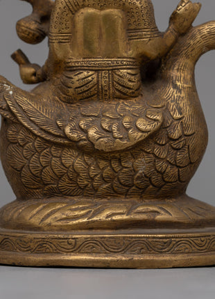 Divine Saraswati Statue with Swan | Stunning Sculpture for Knowledge and Creativity