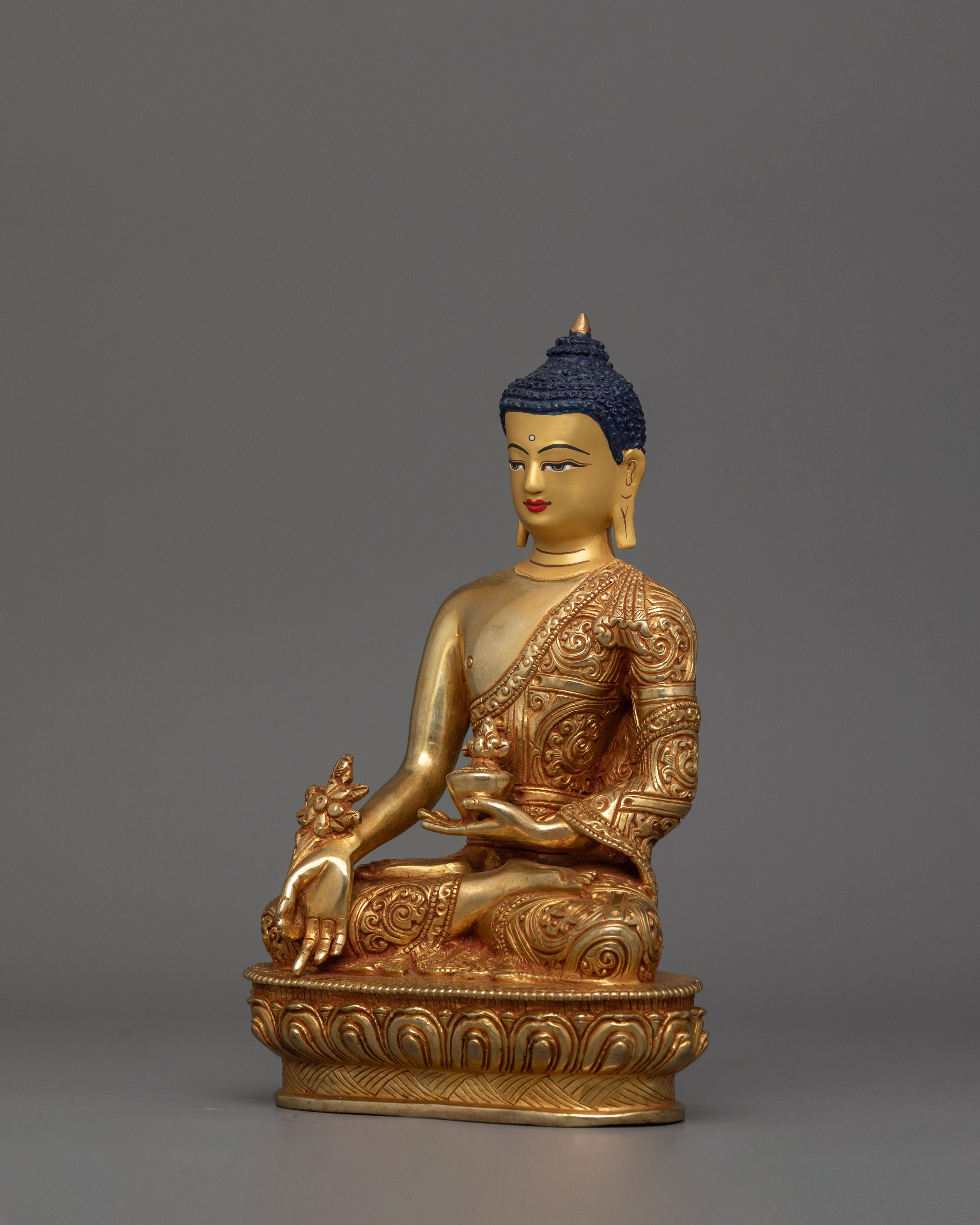 Nepalese Handmade Sculpture of Medicine Buddha | Buddha of Healing, and Compassion