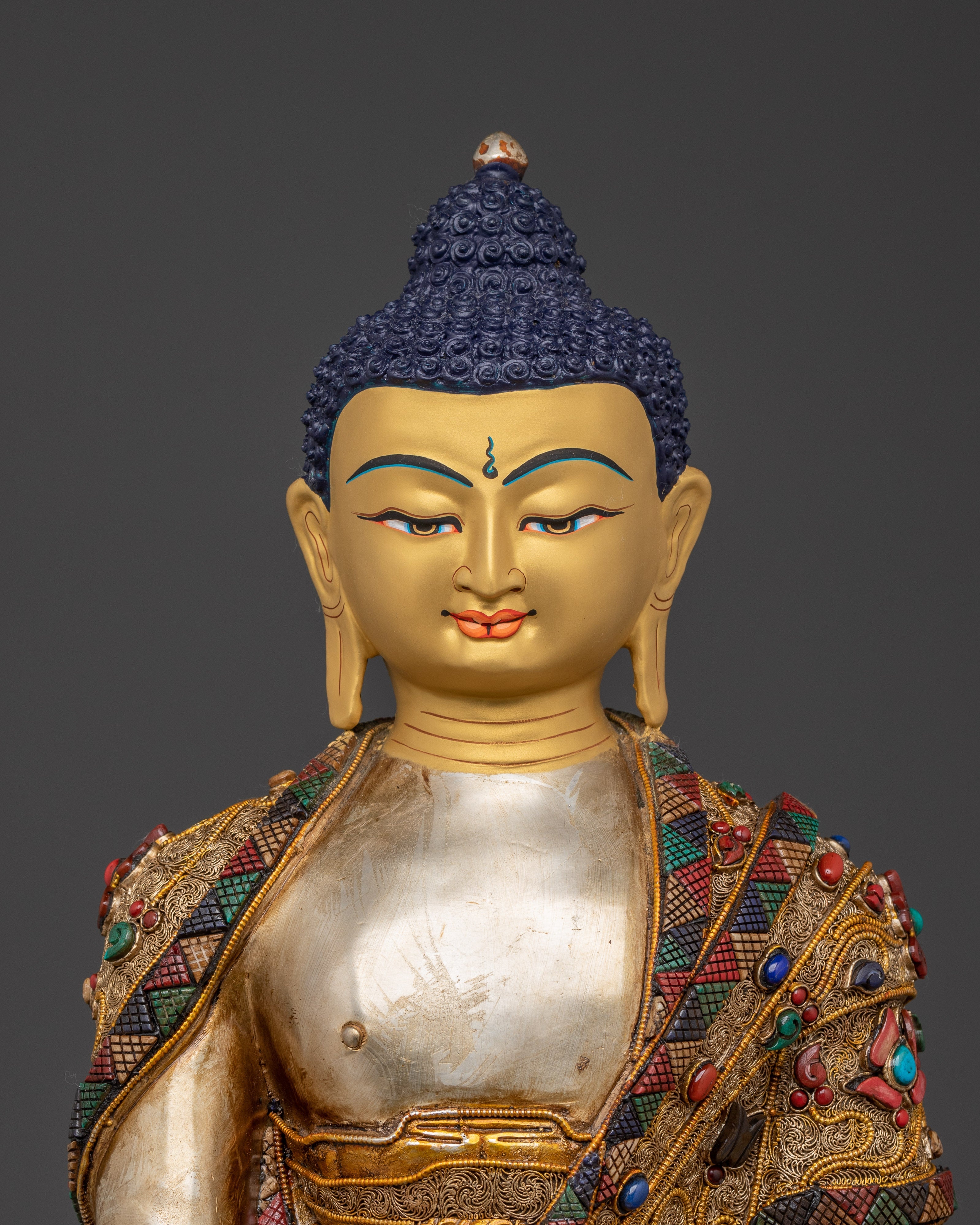 Shakyamuni Buddha Handcrafted Statue | Gold-Plated Tibetan Sacred Art