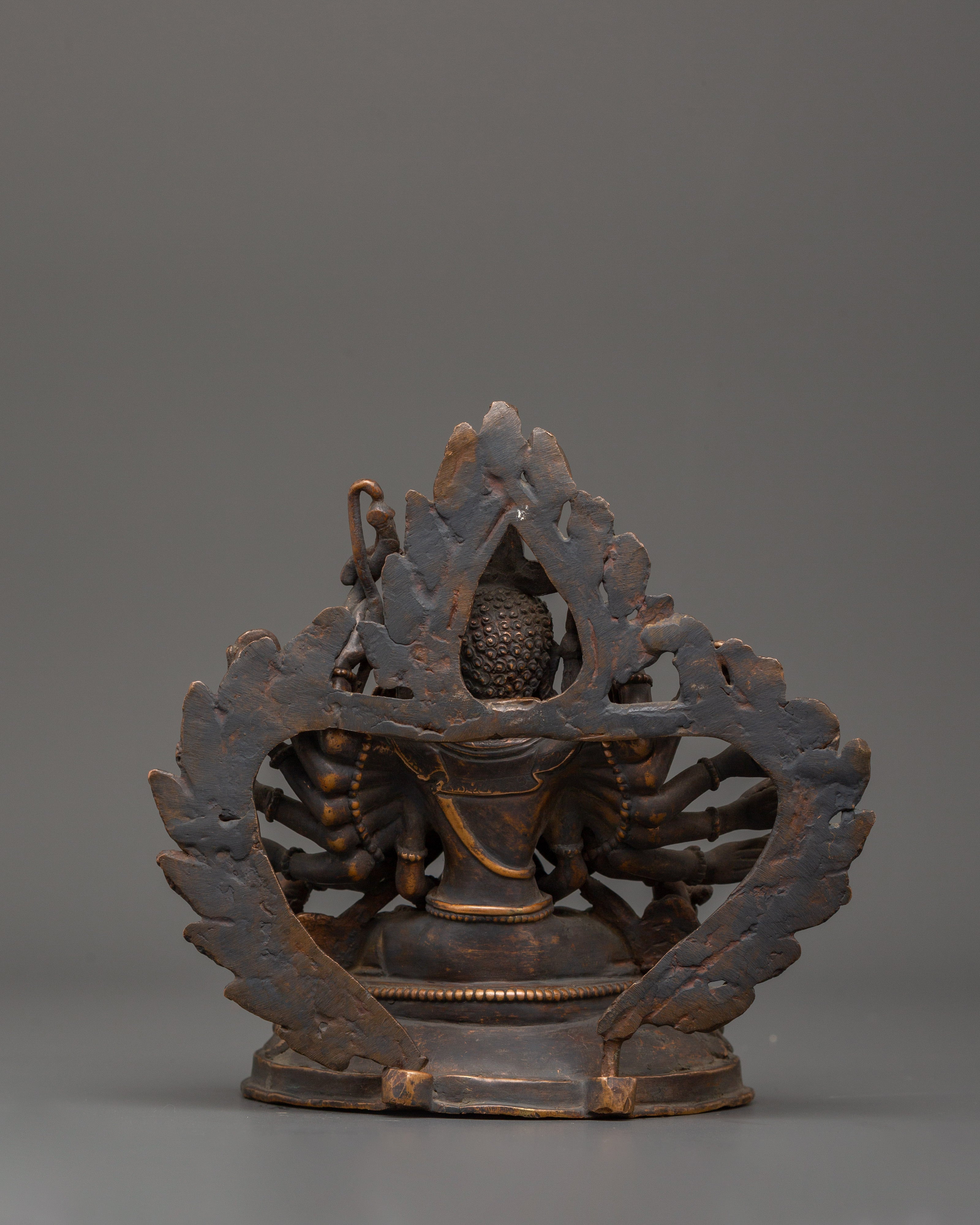 Antique Copper Chundi Statue | Buddhist Deity of Compassion & Prosperity