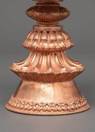 Copper Butter Lamp for Dharma | Sacred Buddhist Offering