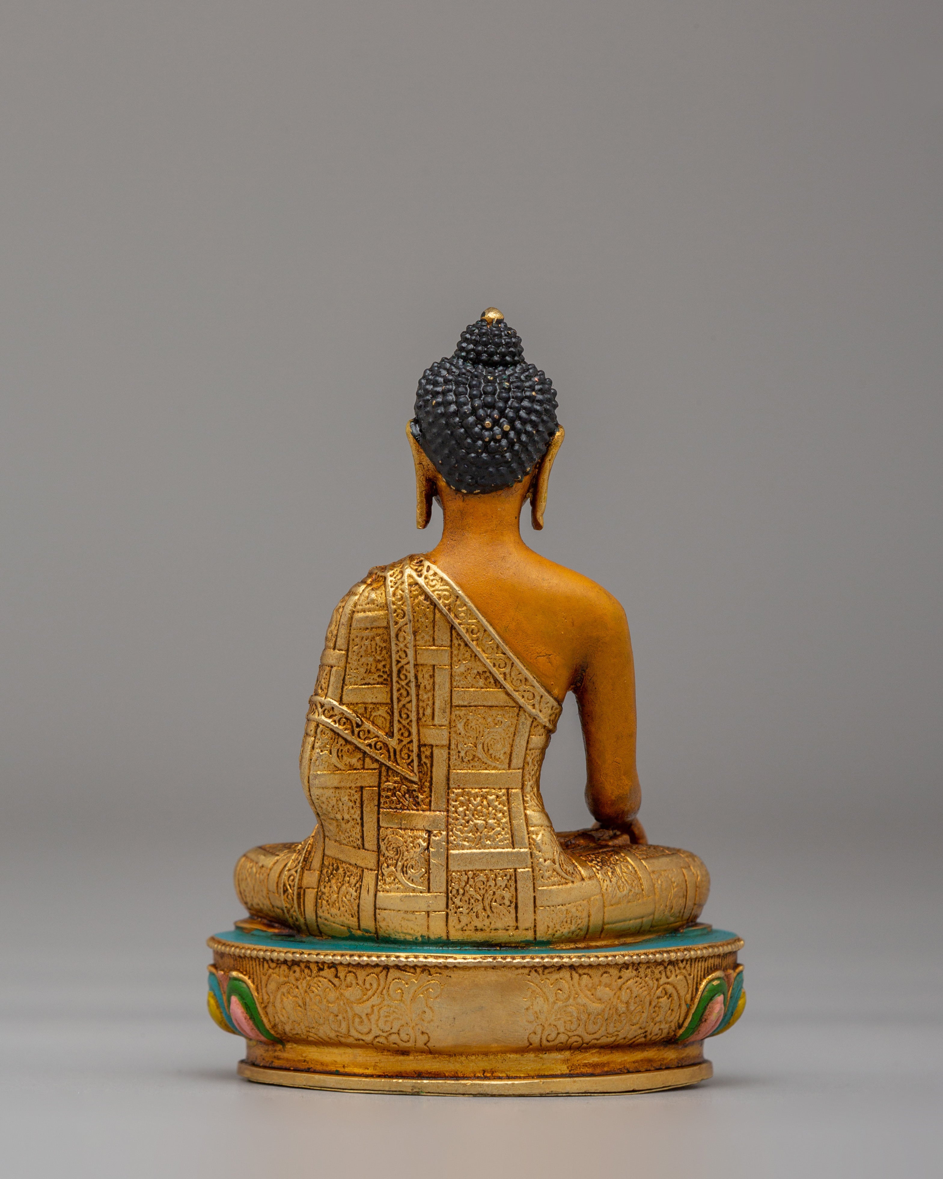 Himalayan Shakyamuni Buddha Shrine Statue | 24K Gold Plated Tibetan Buddha
