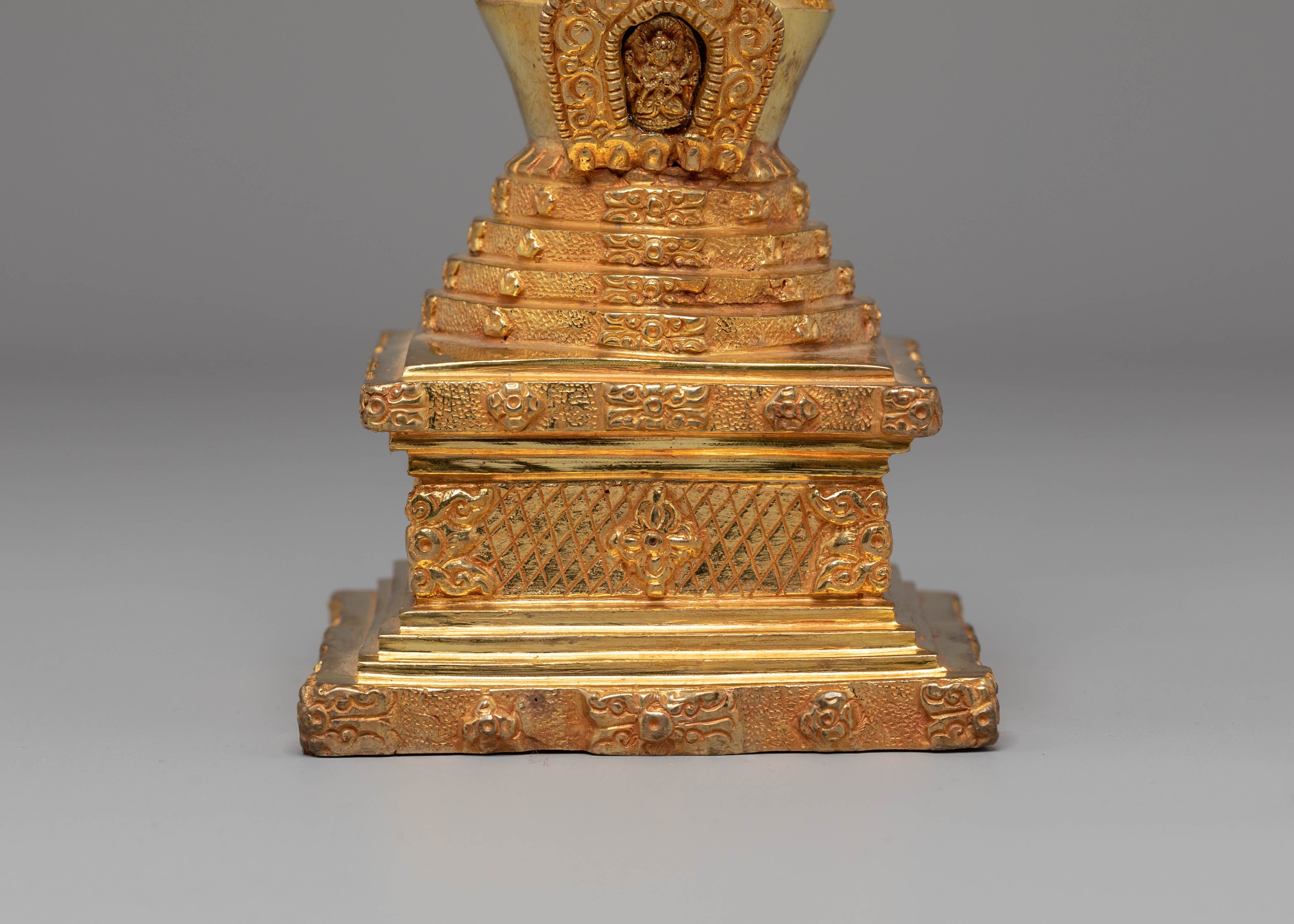 Handmade Ritual Stupa Shrine Piece | Buddhist Stupa Art