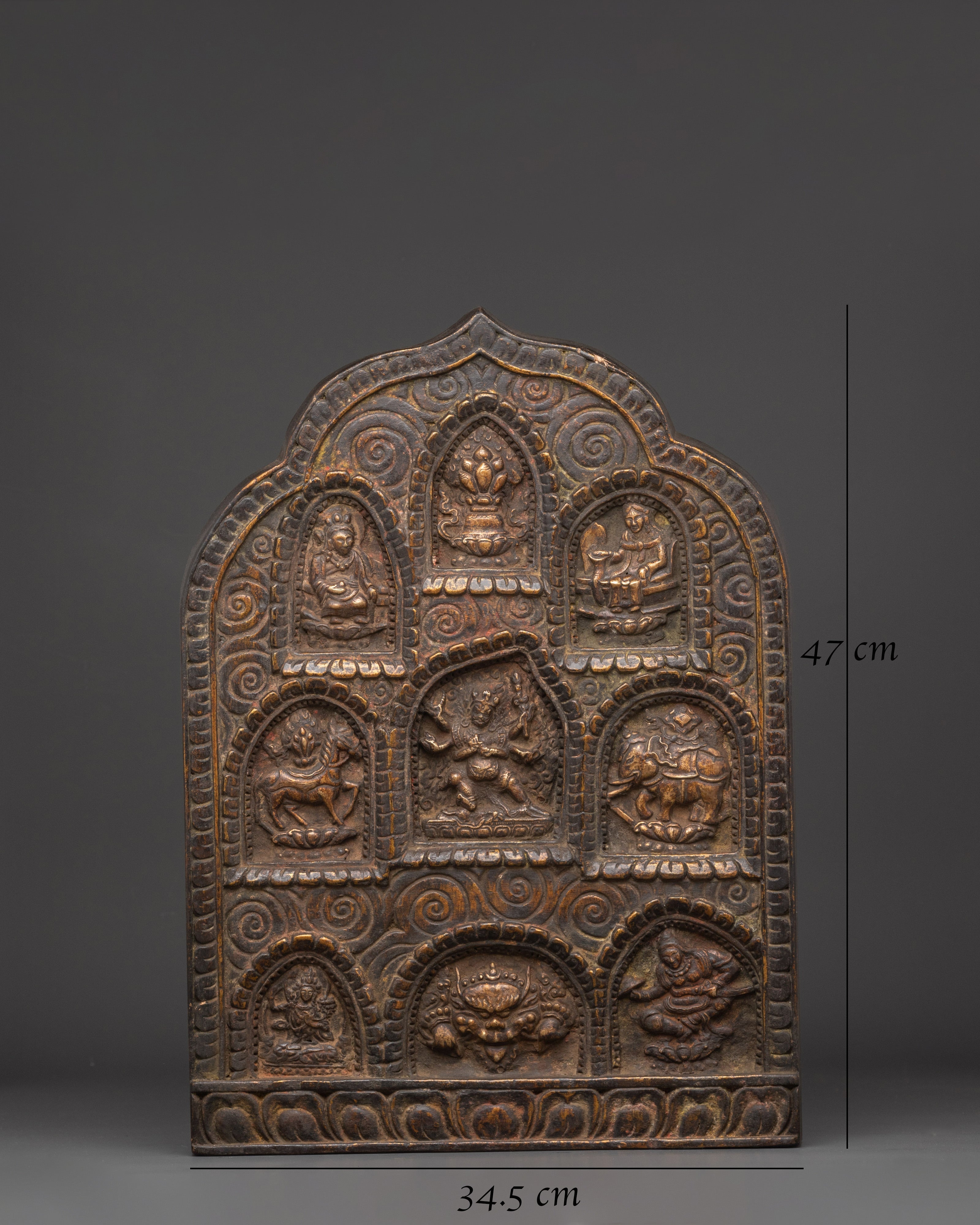Handcrafted Buddhist Deities Plaque | Spiritual Relief Sculpture