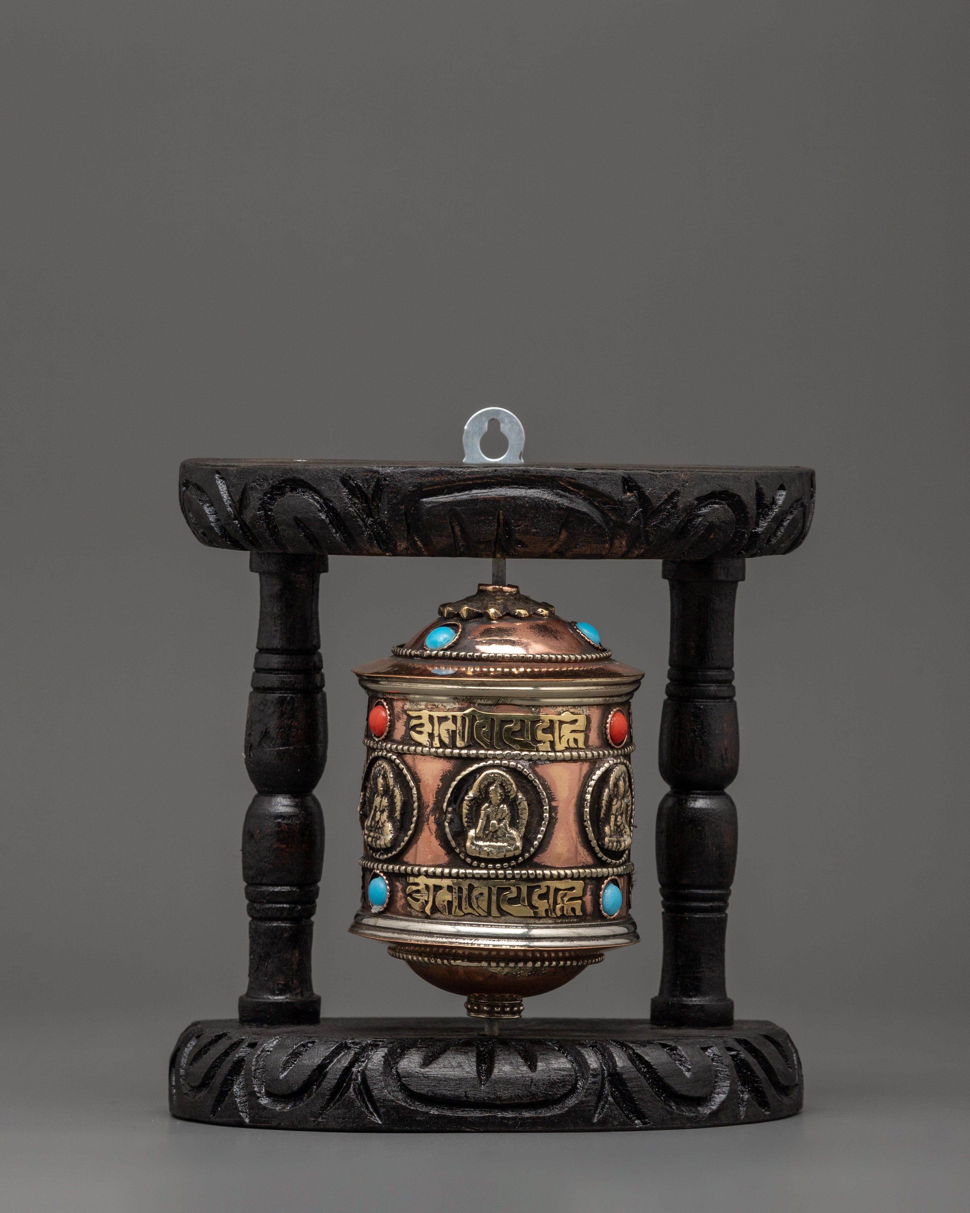 prayer-wheel with carved mantras