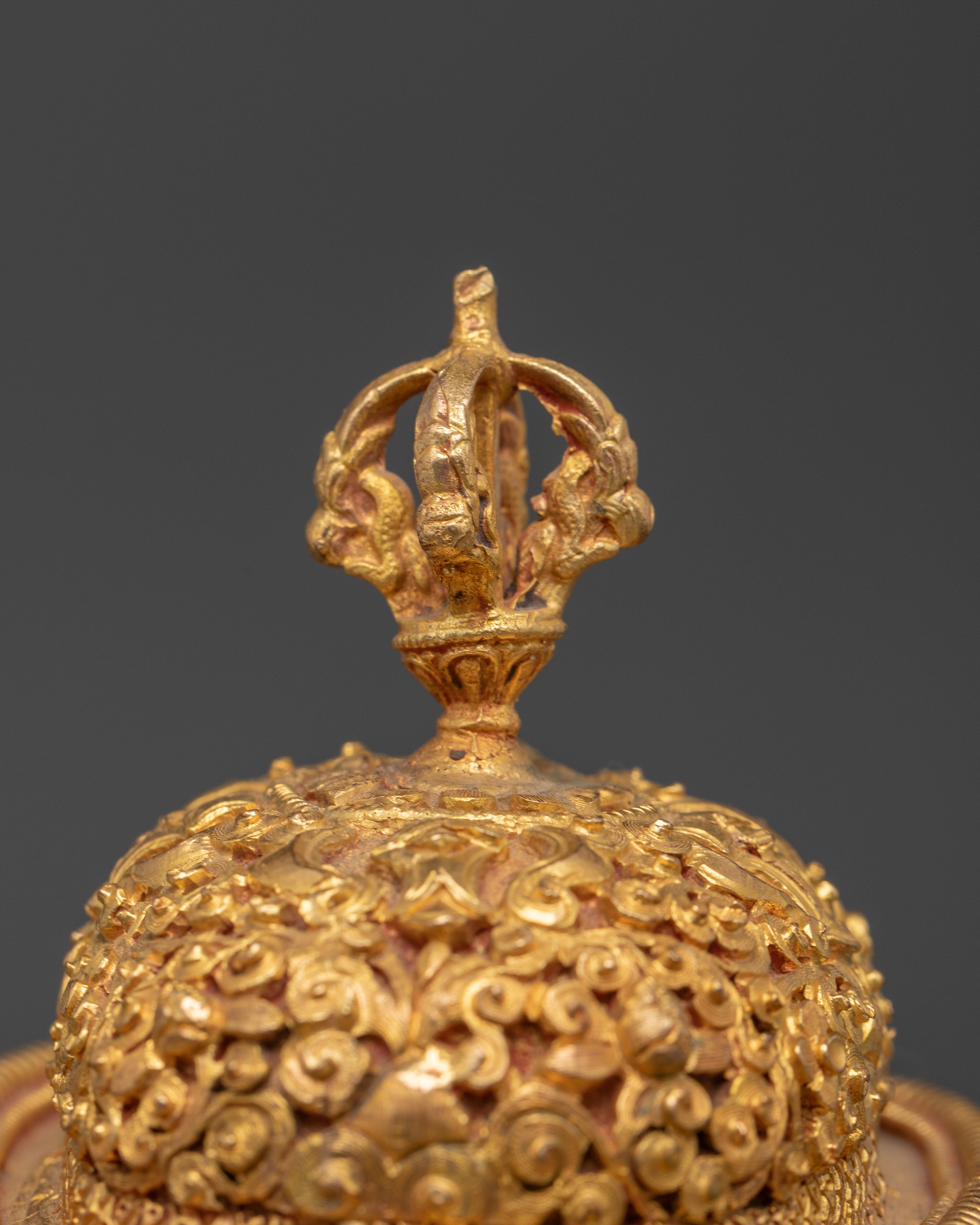 Handcrafted Ritual Kapala Set | Gold Plated Copper with Vajra Lid