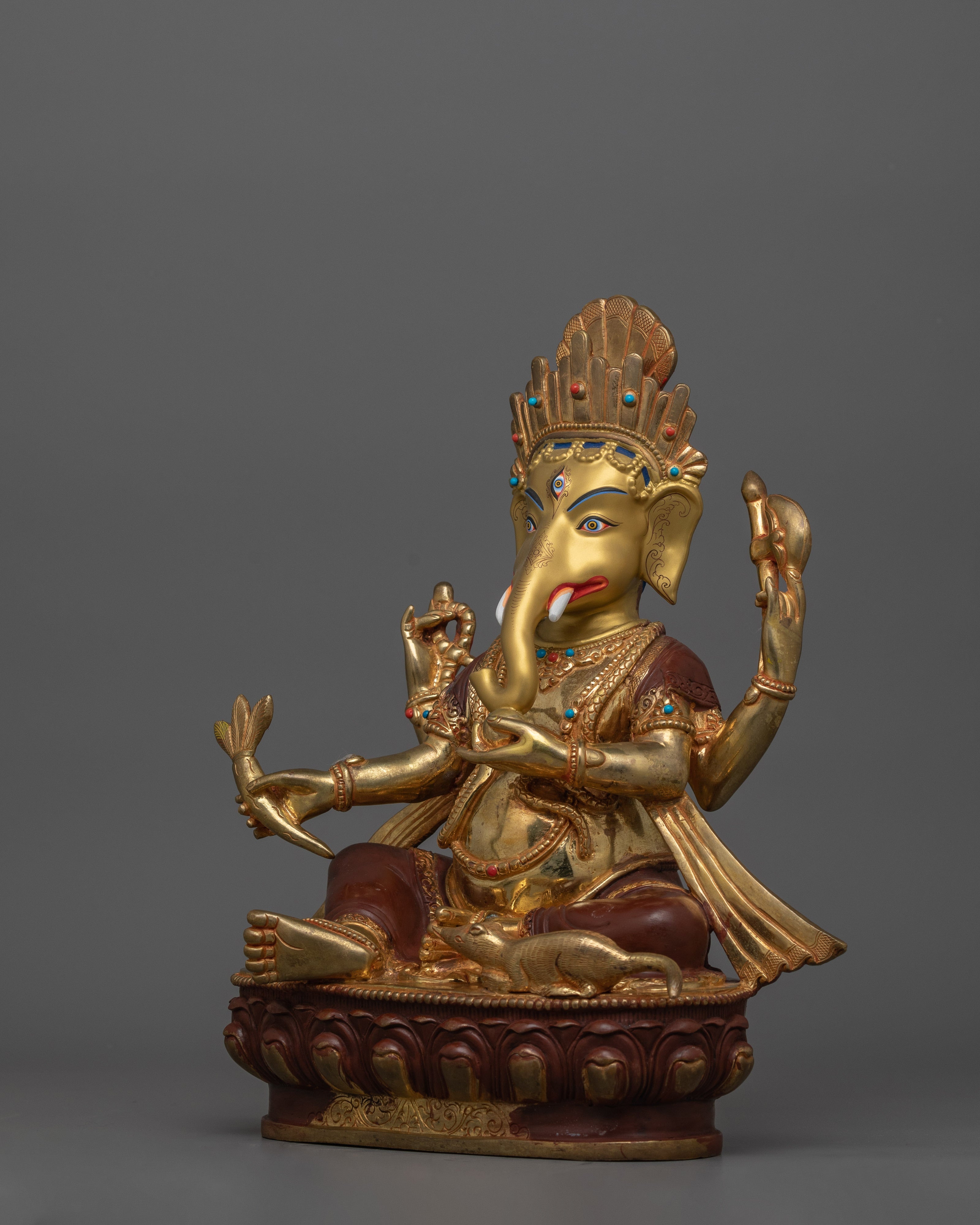 24K Gold Gilded Ganesh Statue | Embrace Divine Guidance and Prosperity