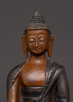 Beautiful Oxidized Copper Shakyamuni Buddha | Spiritual Decor & Buddhist Practice