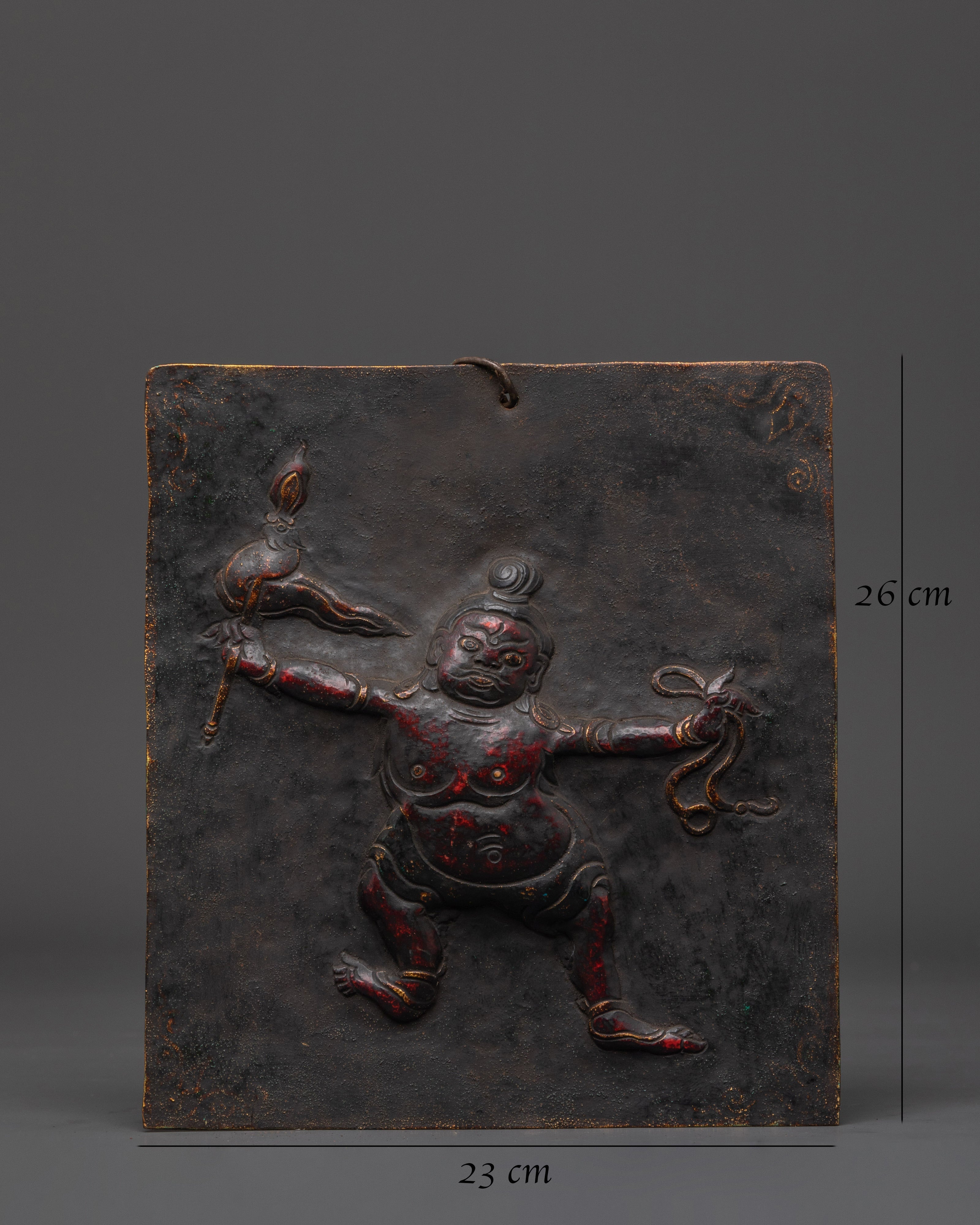 Sacred Guardian Sculpture Wall Hanging | Brass Plaque for Spiritual Spaces