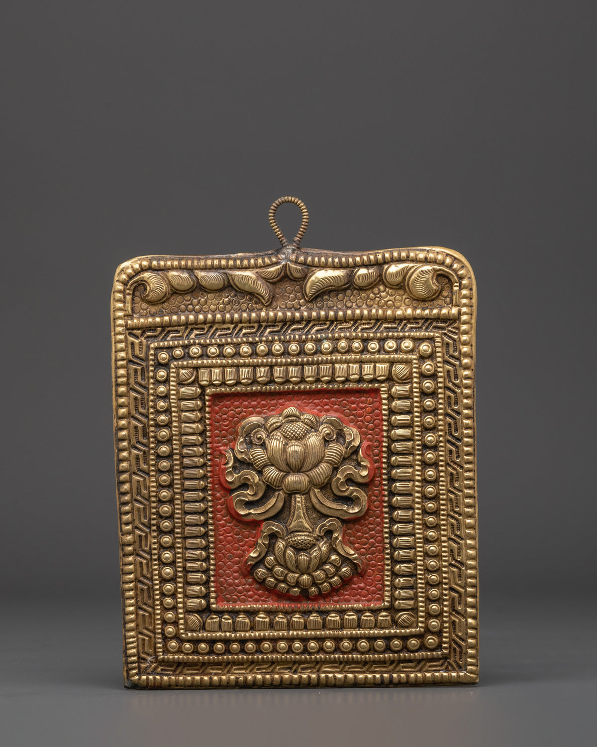Tibetan Ashtamangala Wall Hanging | Brass Eight Auspicious Symbols Buddhist Decor