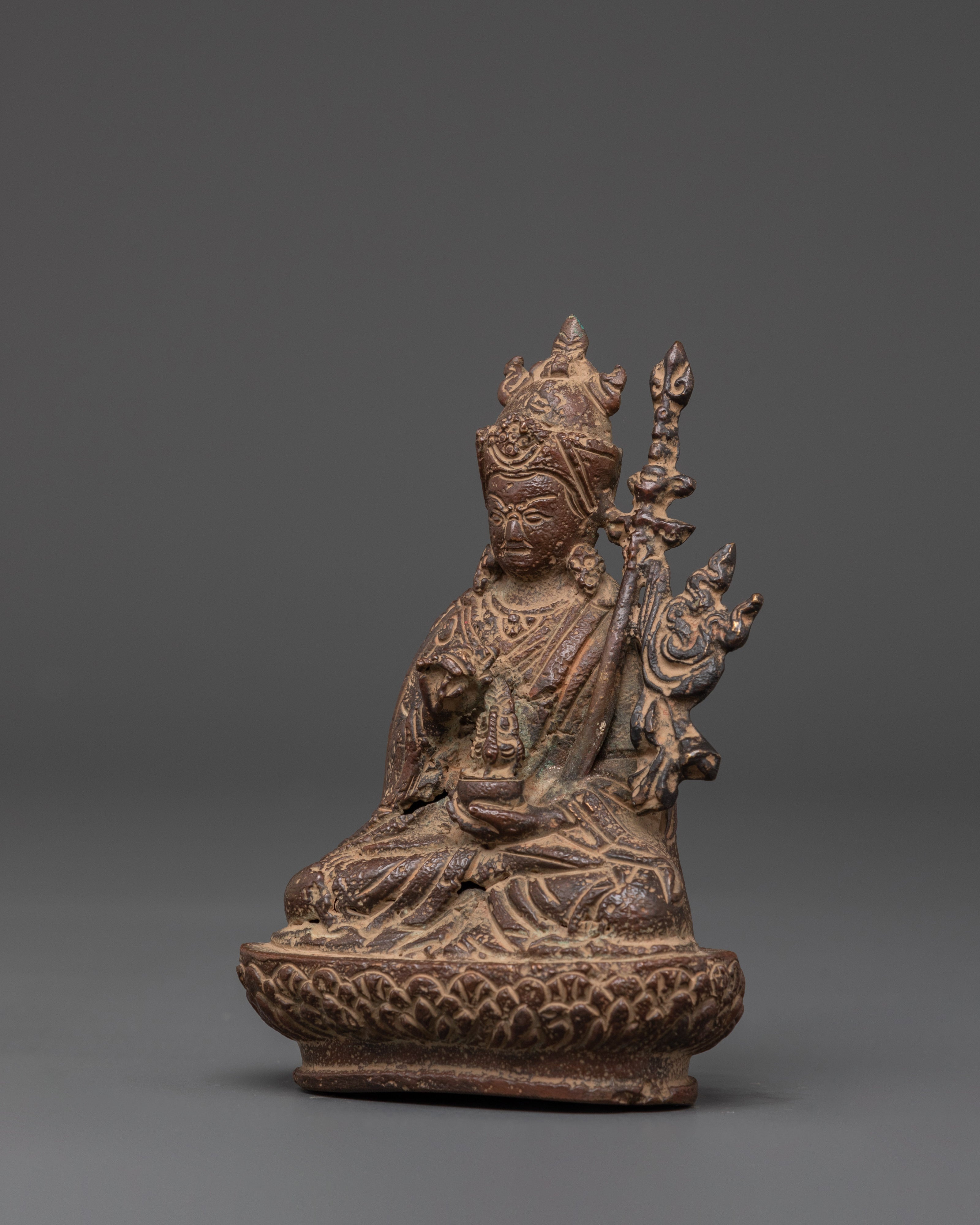 Handcrafted Guru Rinpoche Statue | Copper with Antique Finishing