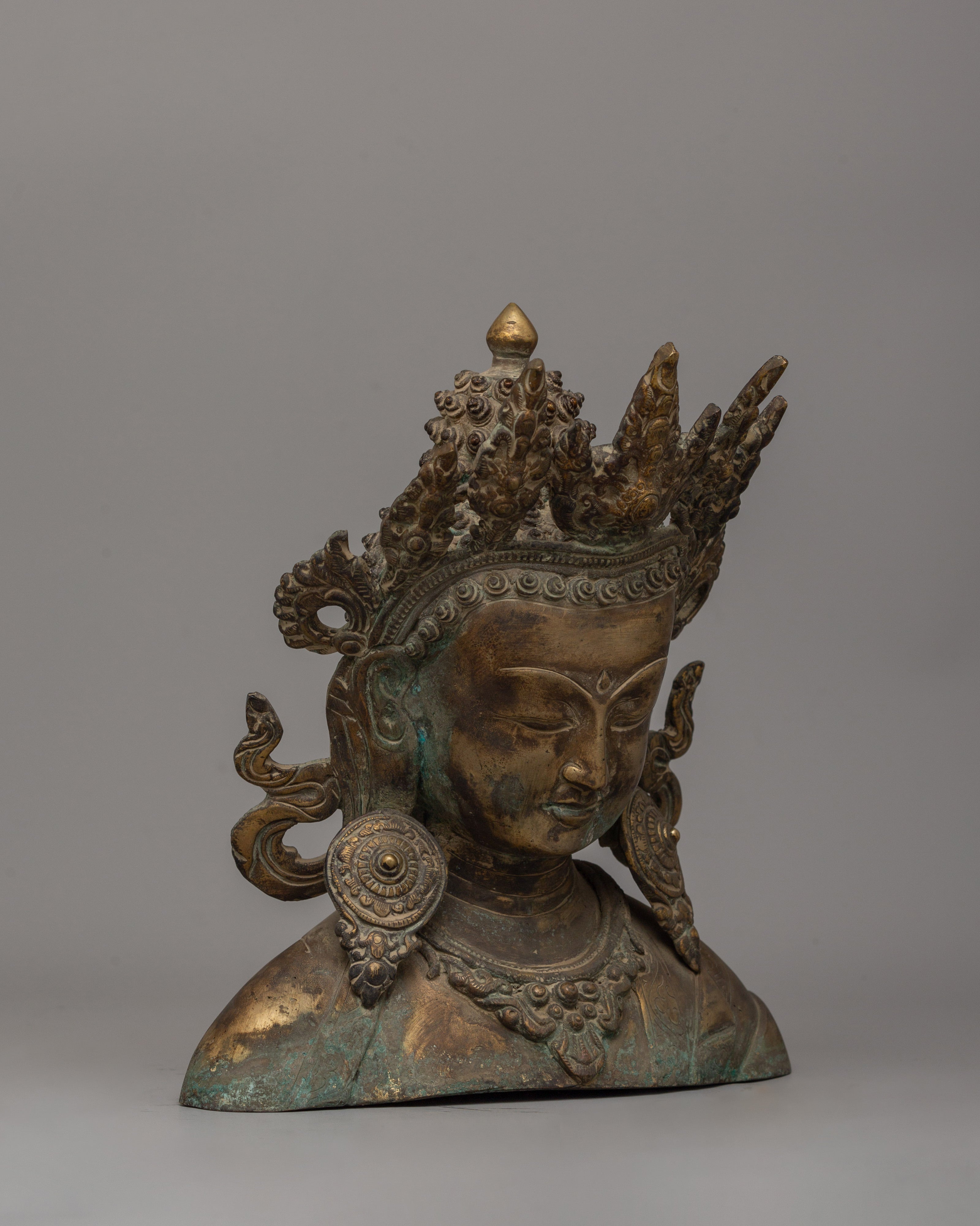 Copper Body Buddha Head Decor | Handcrafted Buddhist Decor Piece