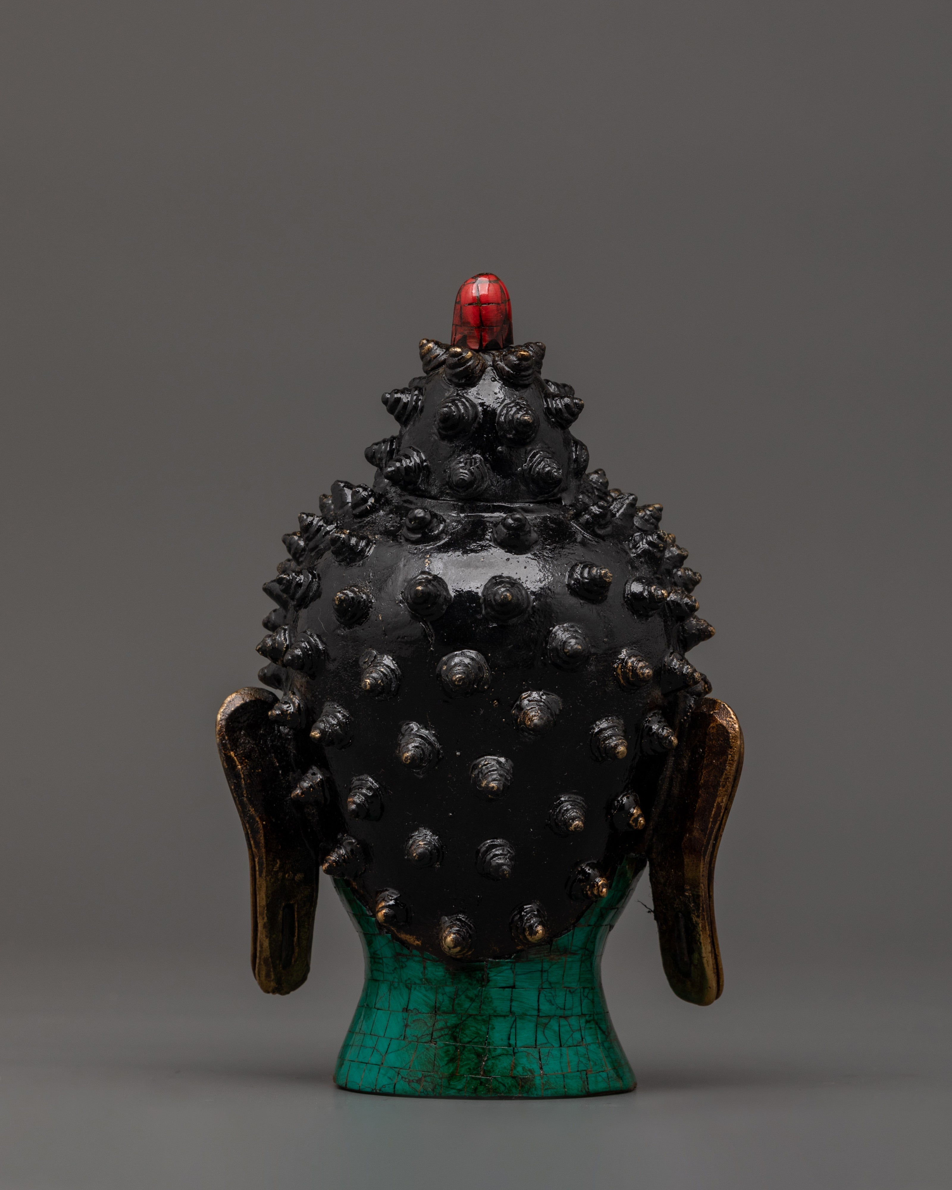 Buddha Head Brass Sculpture | Spiritual Home Art