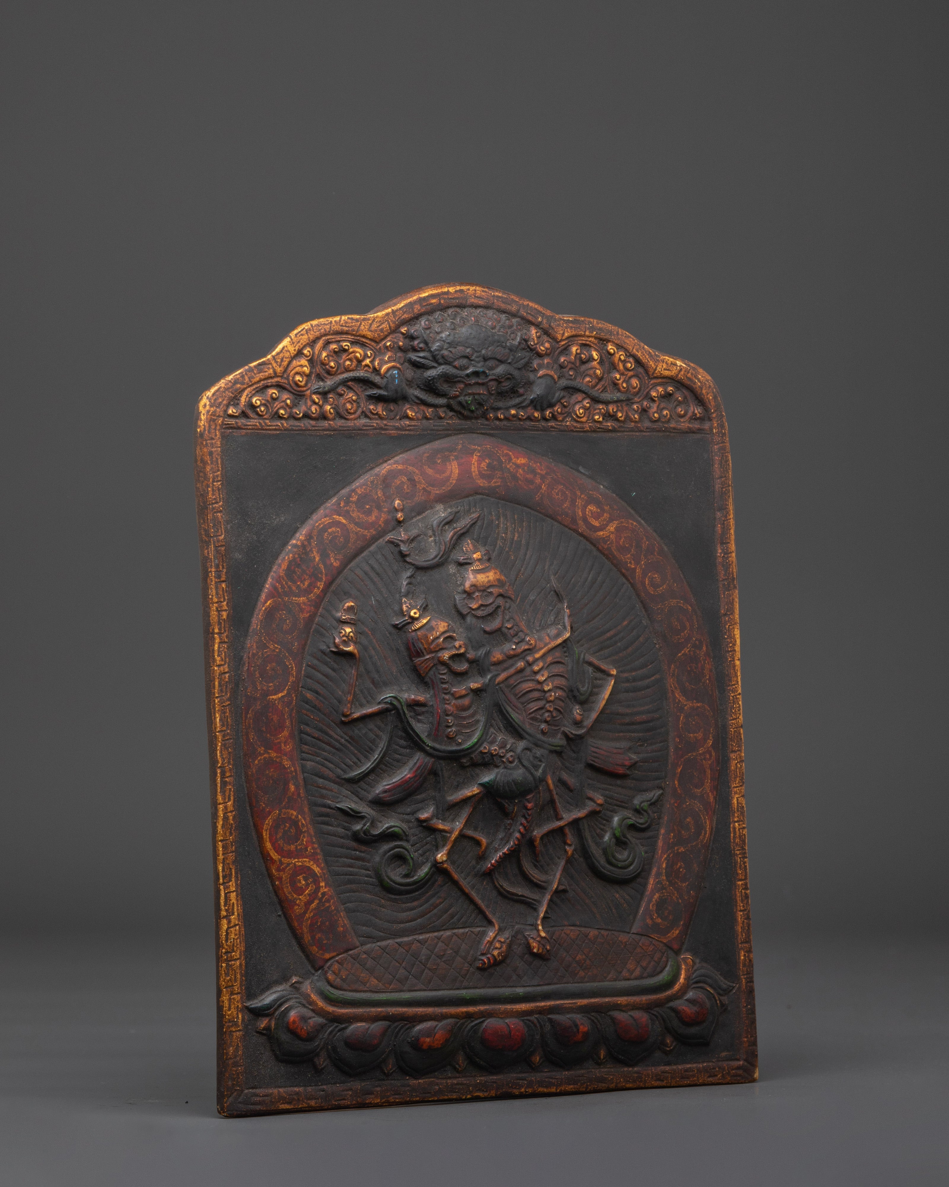 Tibetan Chitipati Deity Wall Art Hanging | Handcrafted Copper Art for Spiritual Spaces