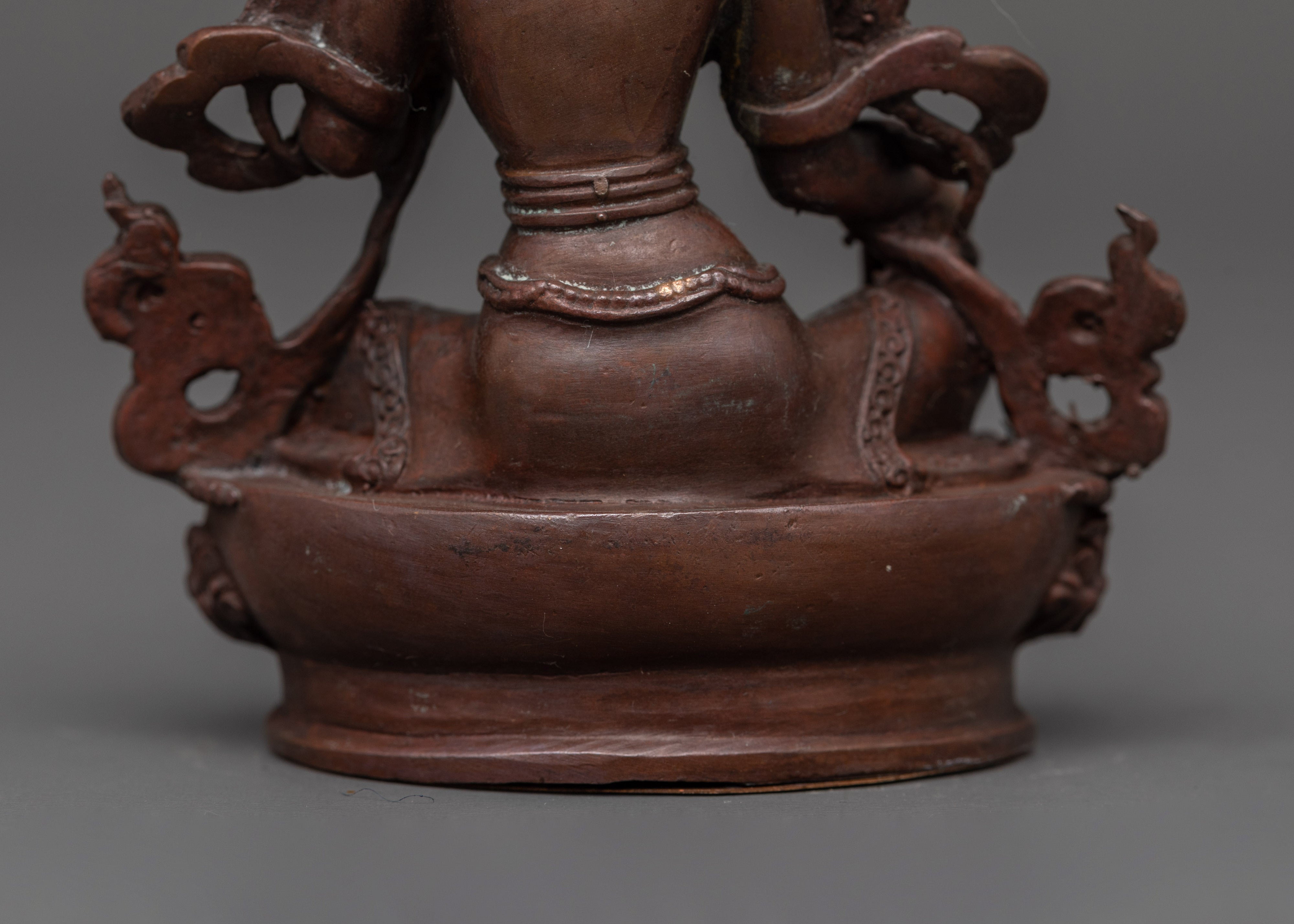 Oxidized Copper Green Tara Buddhist Deity Statue | Symbol of Compassion & Protection