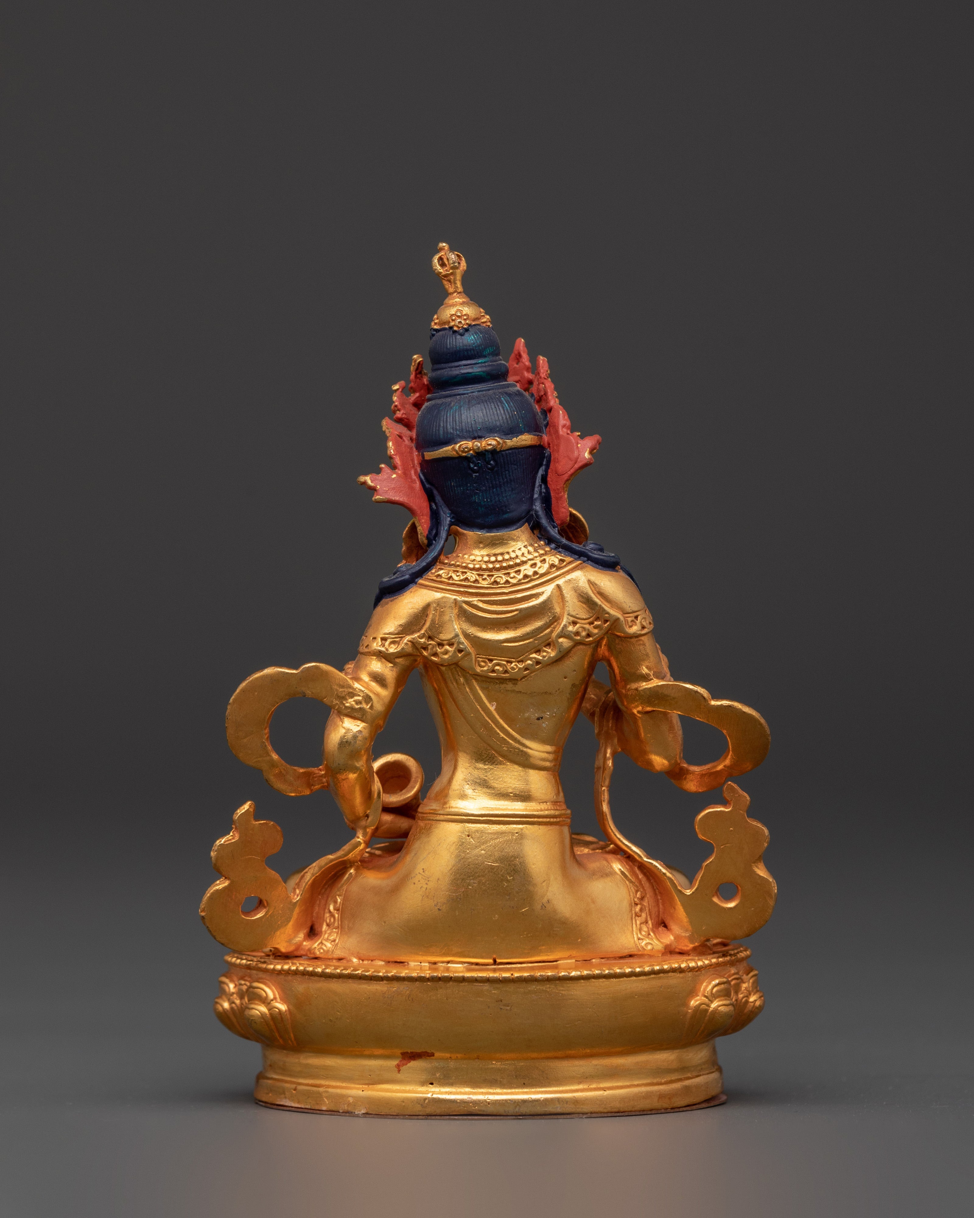 Vajrasattva Copper Sculpture | Gold-Plated Buddhist Deity Holding Vajra & Bell