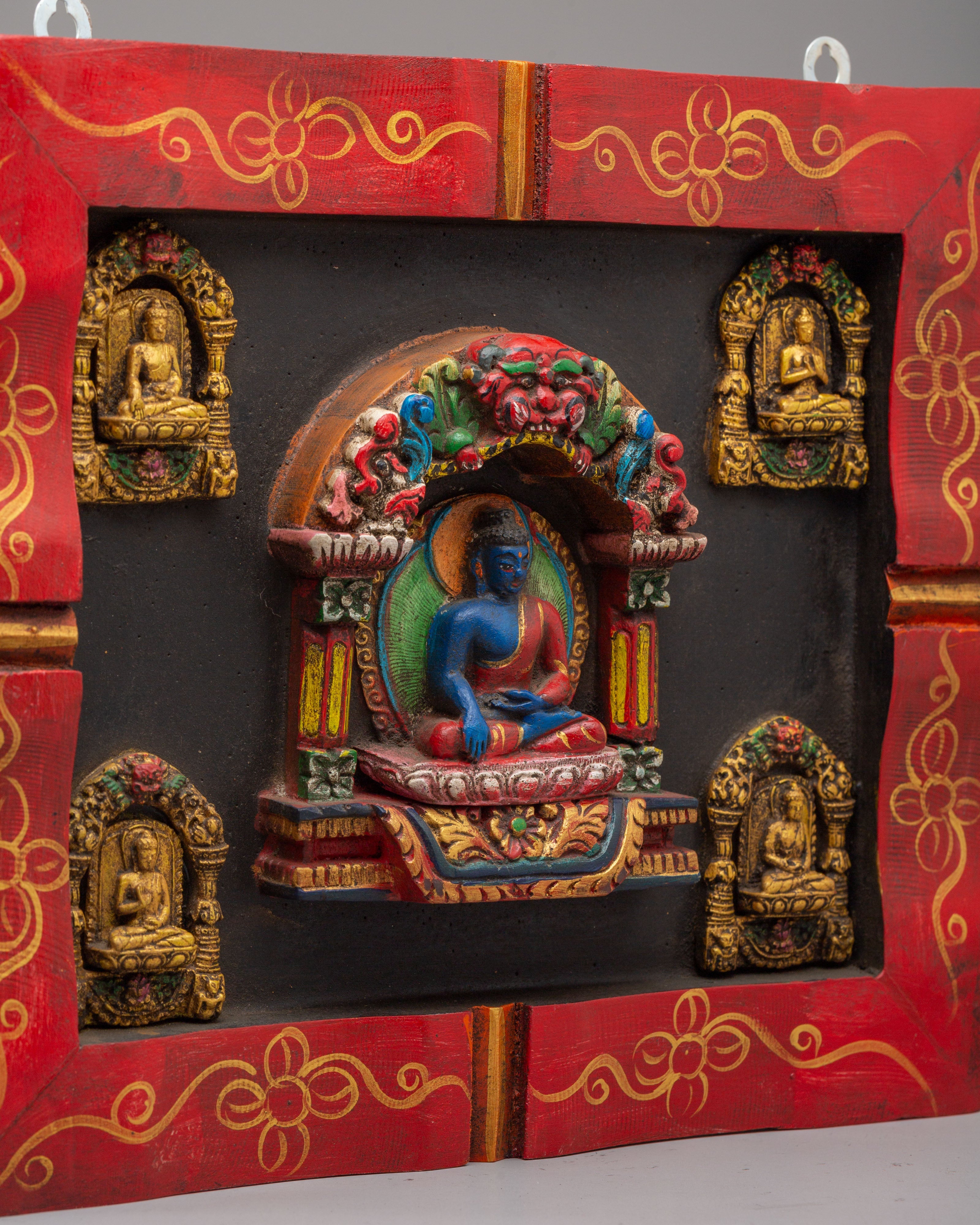 Buddhist Shakyamuni Buddha Wall Decor | Handcrafted Wooden Artwork
