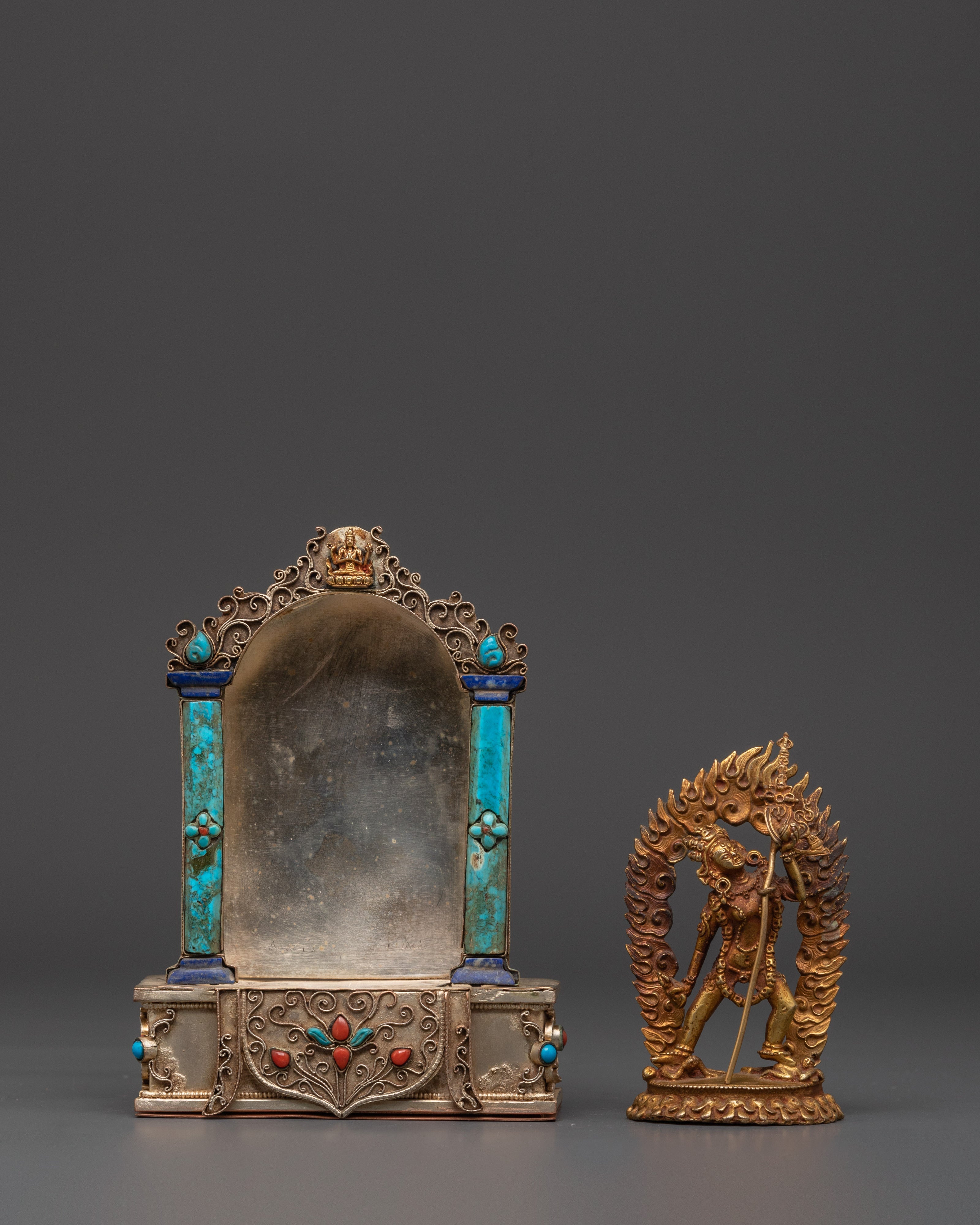Ghau box with Vajrayogini | Tibetan Buddhist Shrine