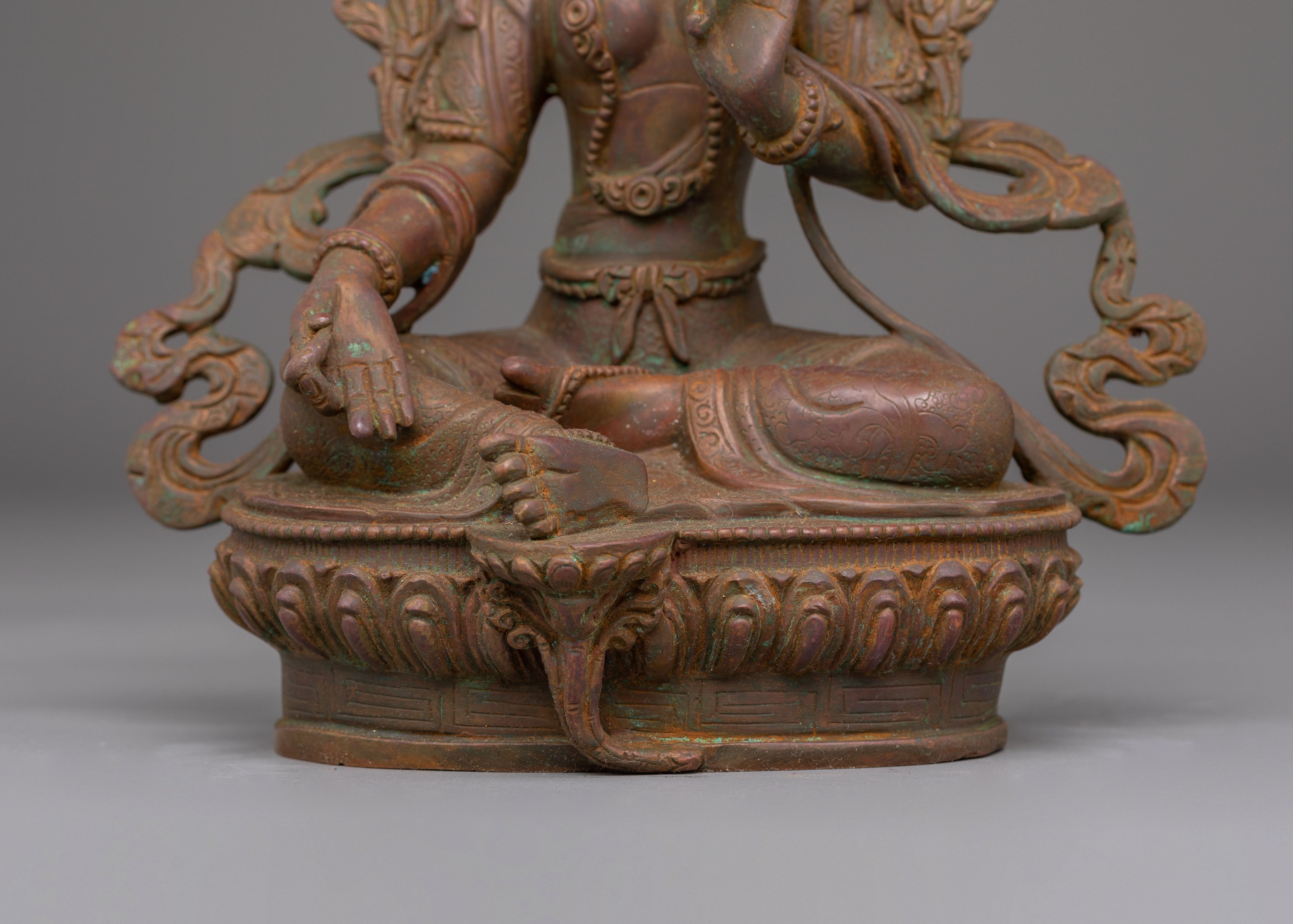 Divine Bodhisattva Green Tara Handmade Statue | Artwork for Meditation