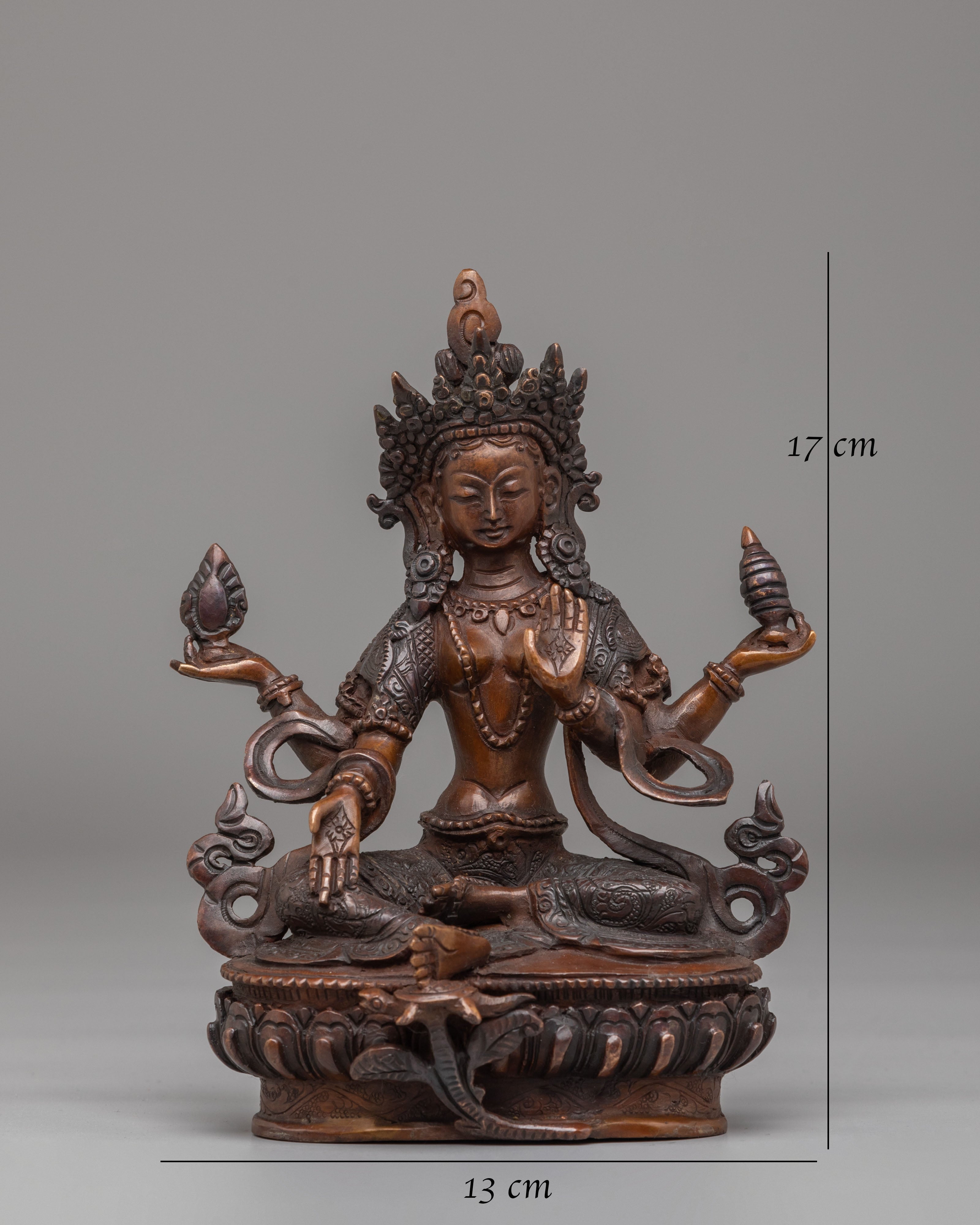 Laxmi Handcrafted Statue | Oxidized Copper Body