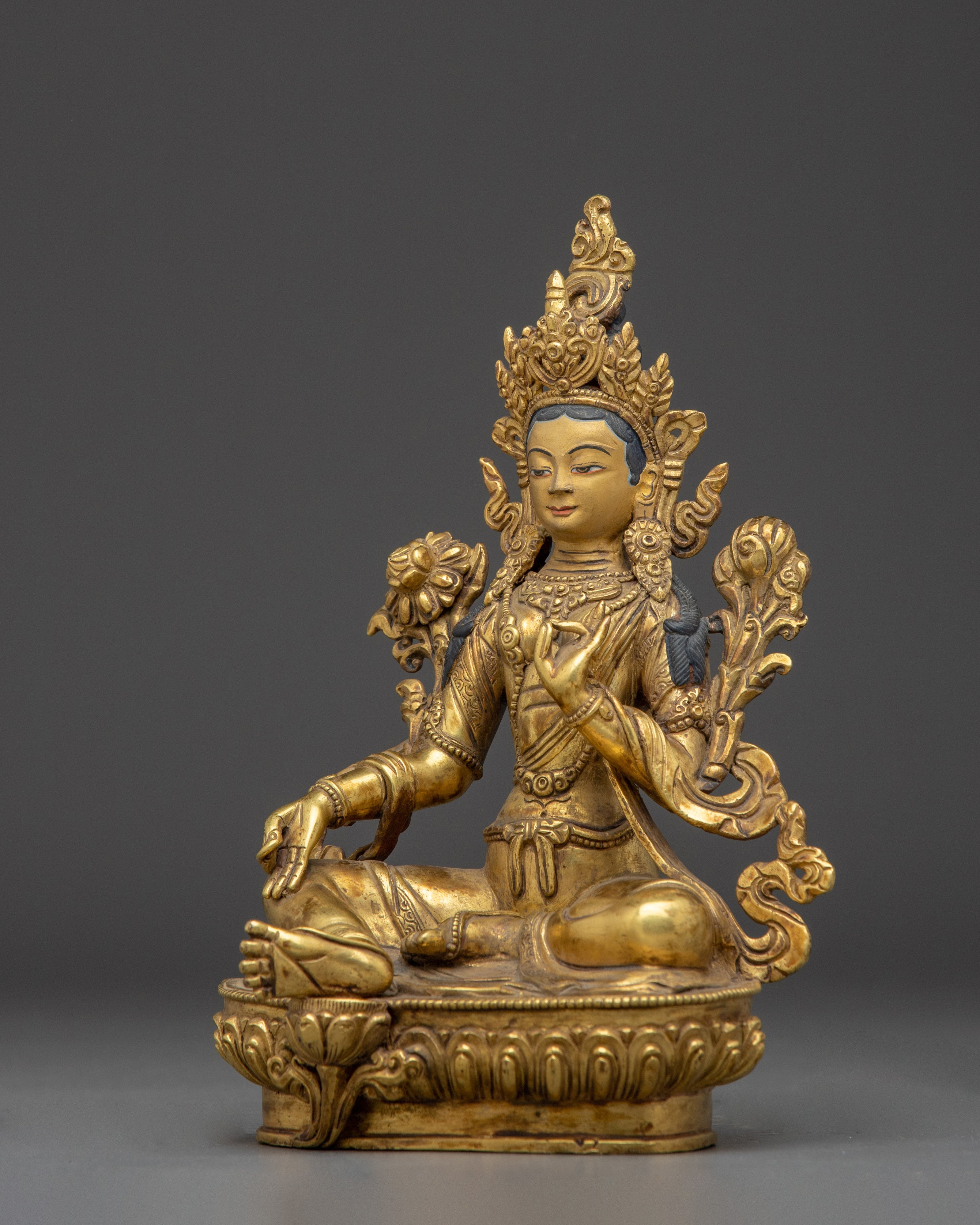 Handcrafted Swift Protector Green Tara Deity | Tibetan Goddess of Compassion