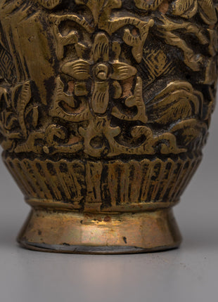 Handcarved  Tibetan Flower Vase | Artistic Decor Piece for Modern and Traditional Spaces