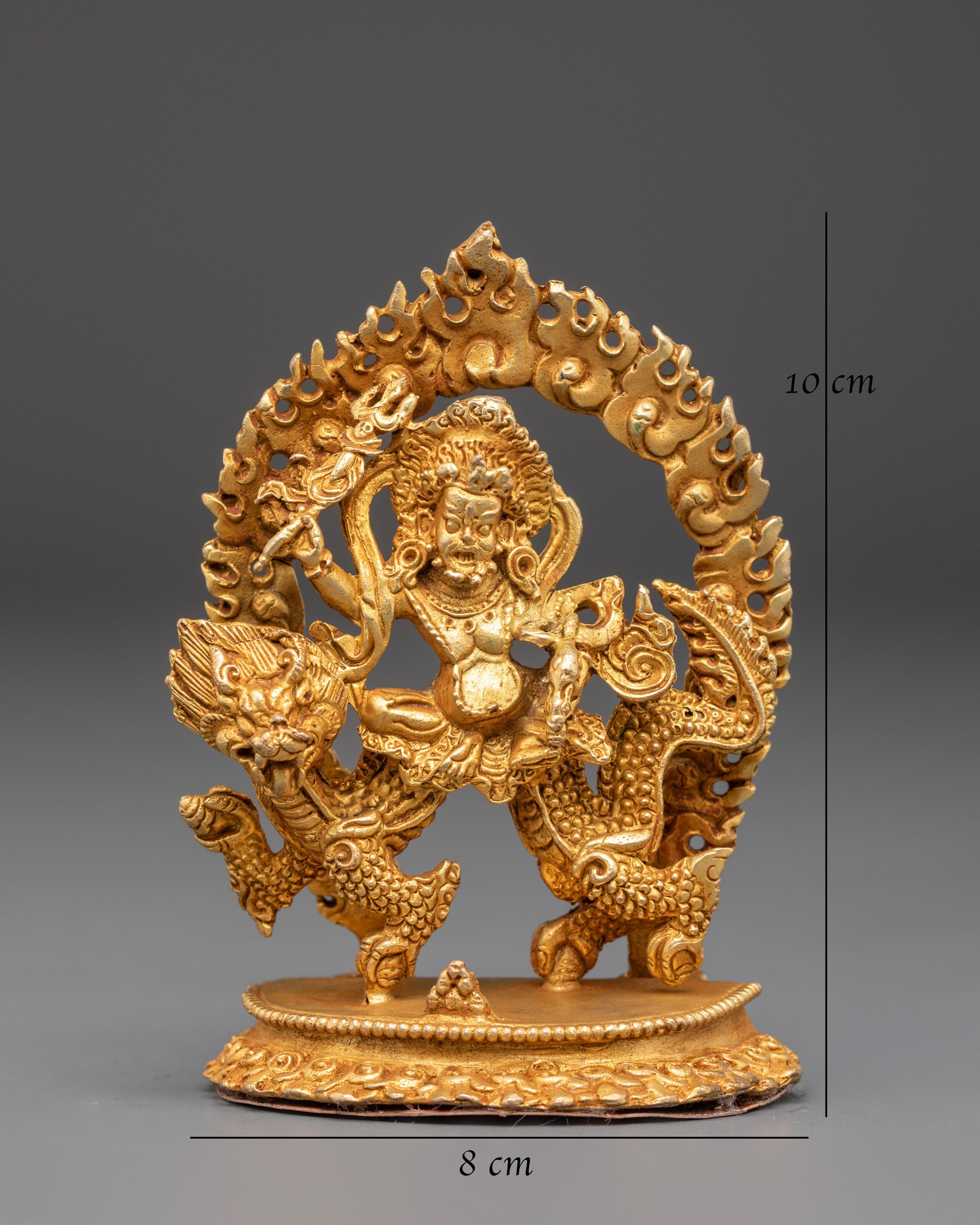 Sacred Abundance Icon White Dzambhala Statue | Gold Plated Copper Art