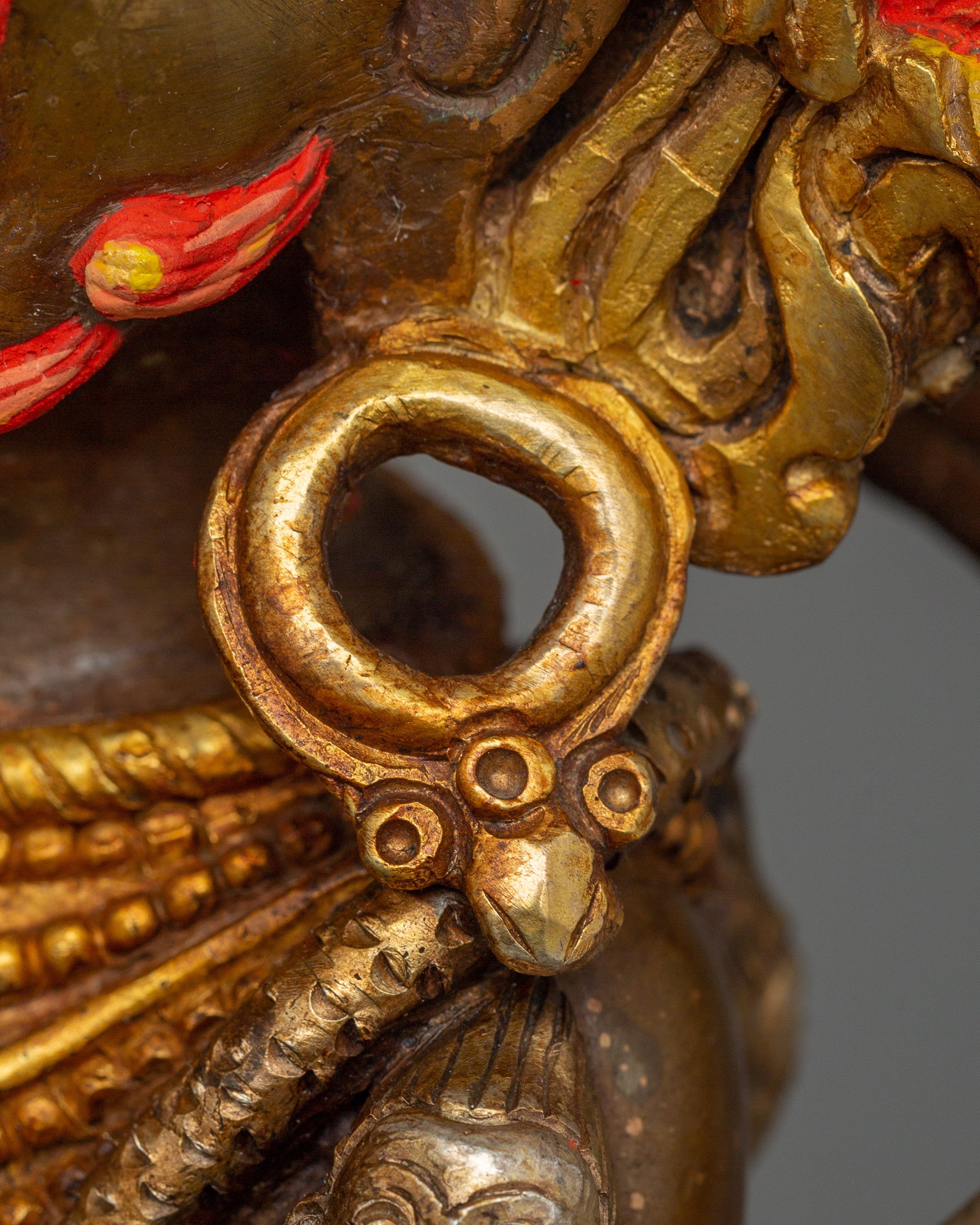 Sakya Mahakala Tibetan Buddhism Statue | 24K Gold Gilded Himalayan Protector Deity