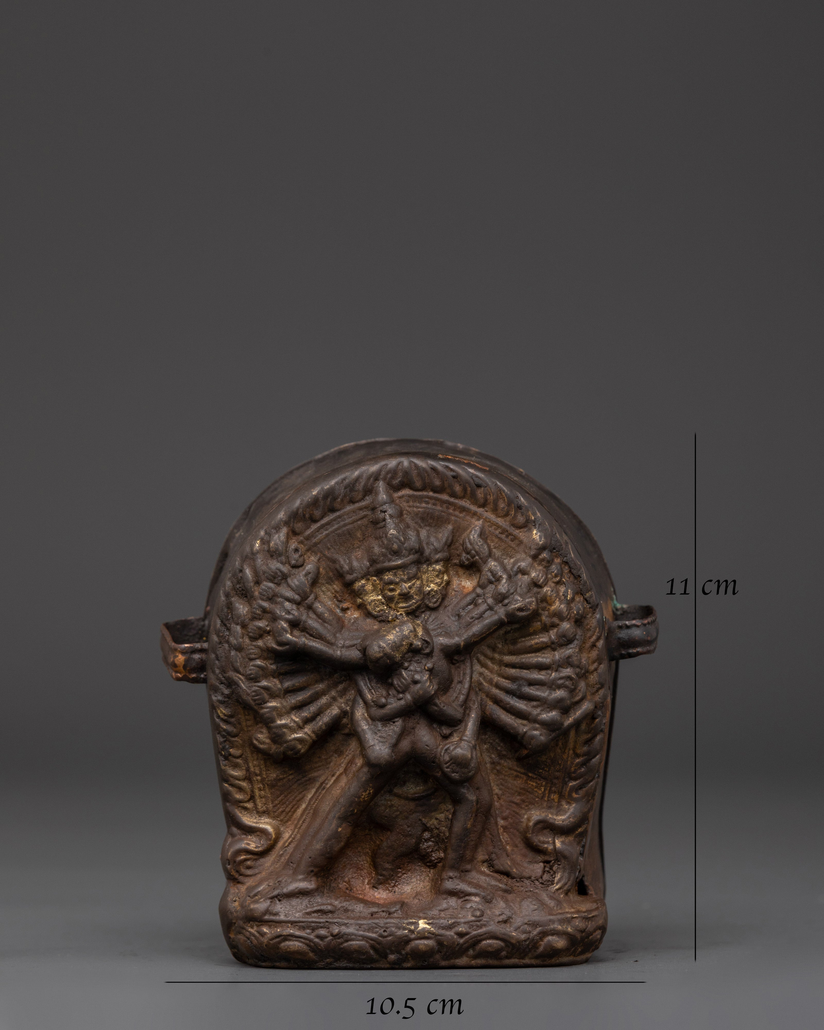 Handmade Tibetan Ghau Box with Chakrasamvara Yab-Yum Deity