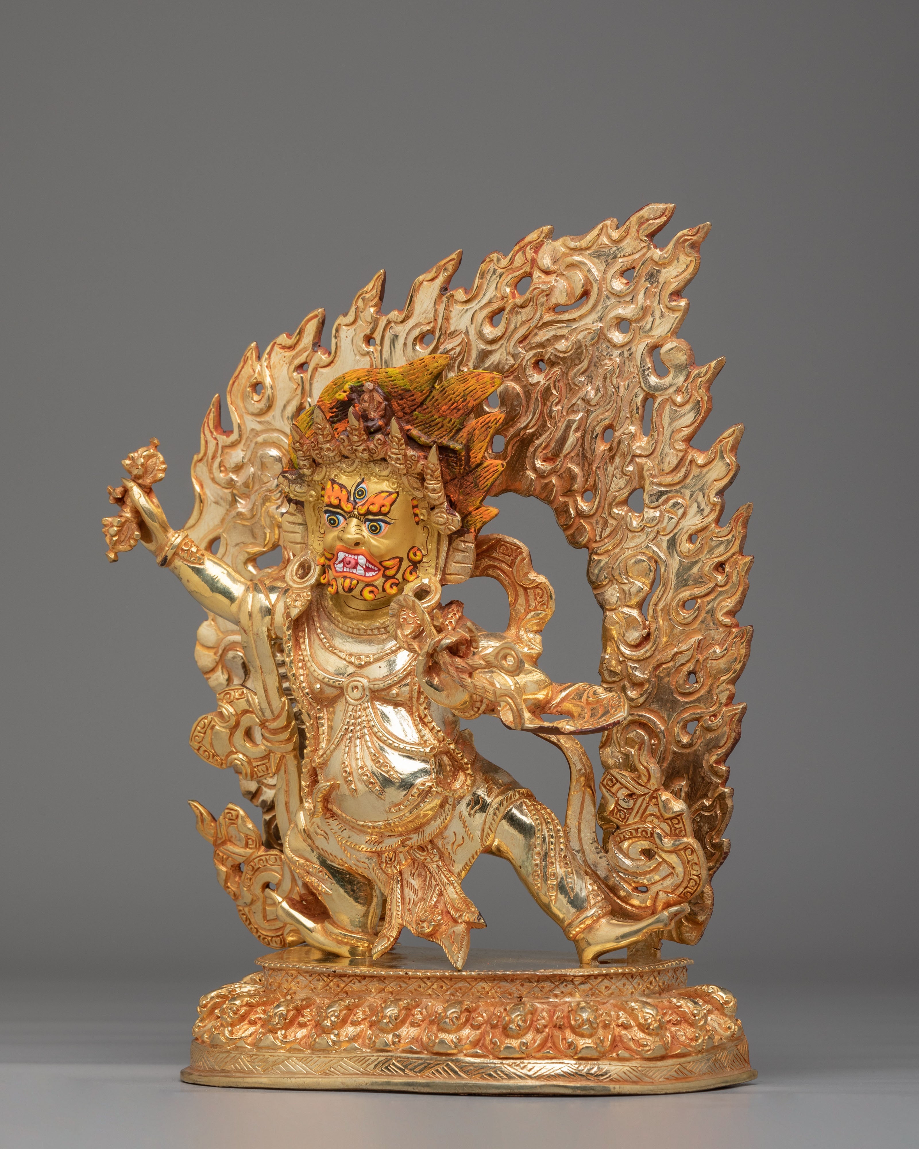 Tibetan Altar Vajrapani Sculpture | Buddhist Protector Deity