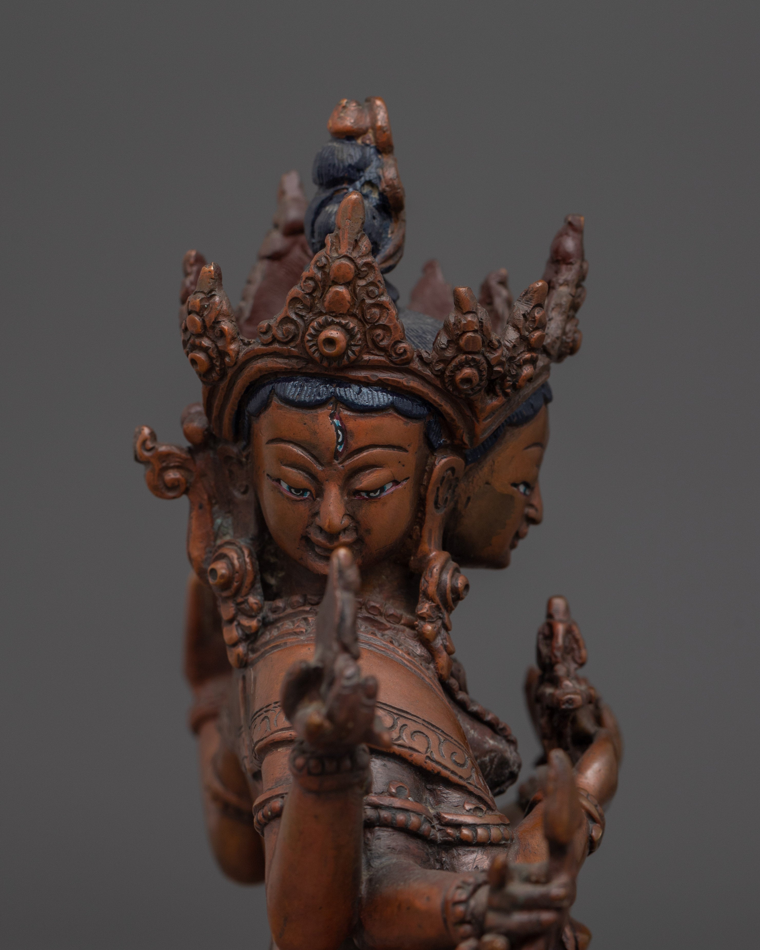 Oxidized Copper Namgyalma Statue | Symbol of Longevity and Prosperity